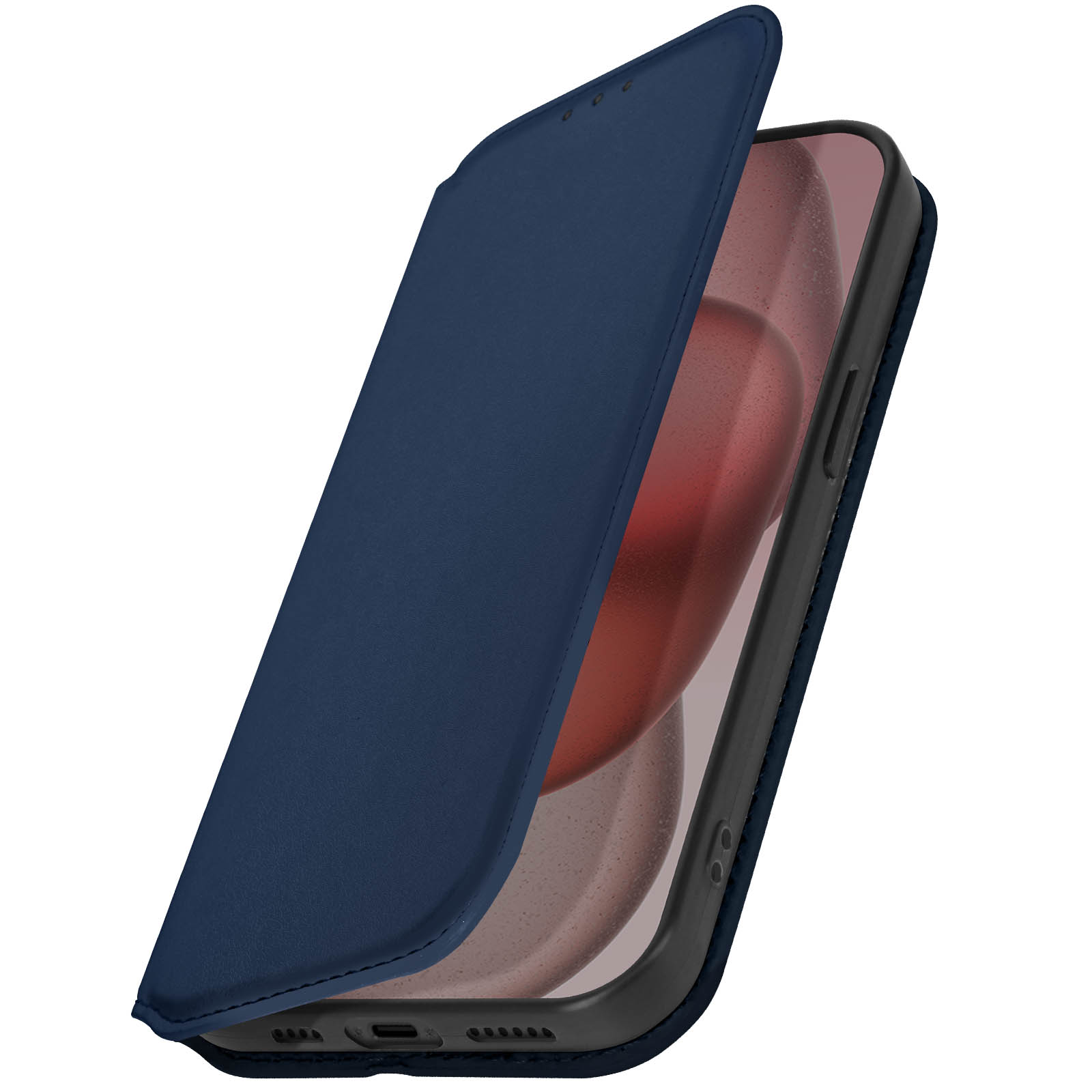 Coque Portefeuille Pailletée Disco Pour IPhone 15 - Support Vidéo Intégré - Noir - Marque Avizar