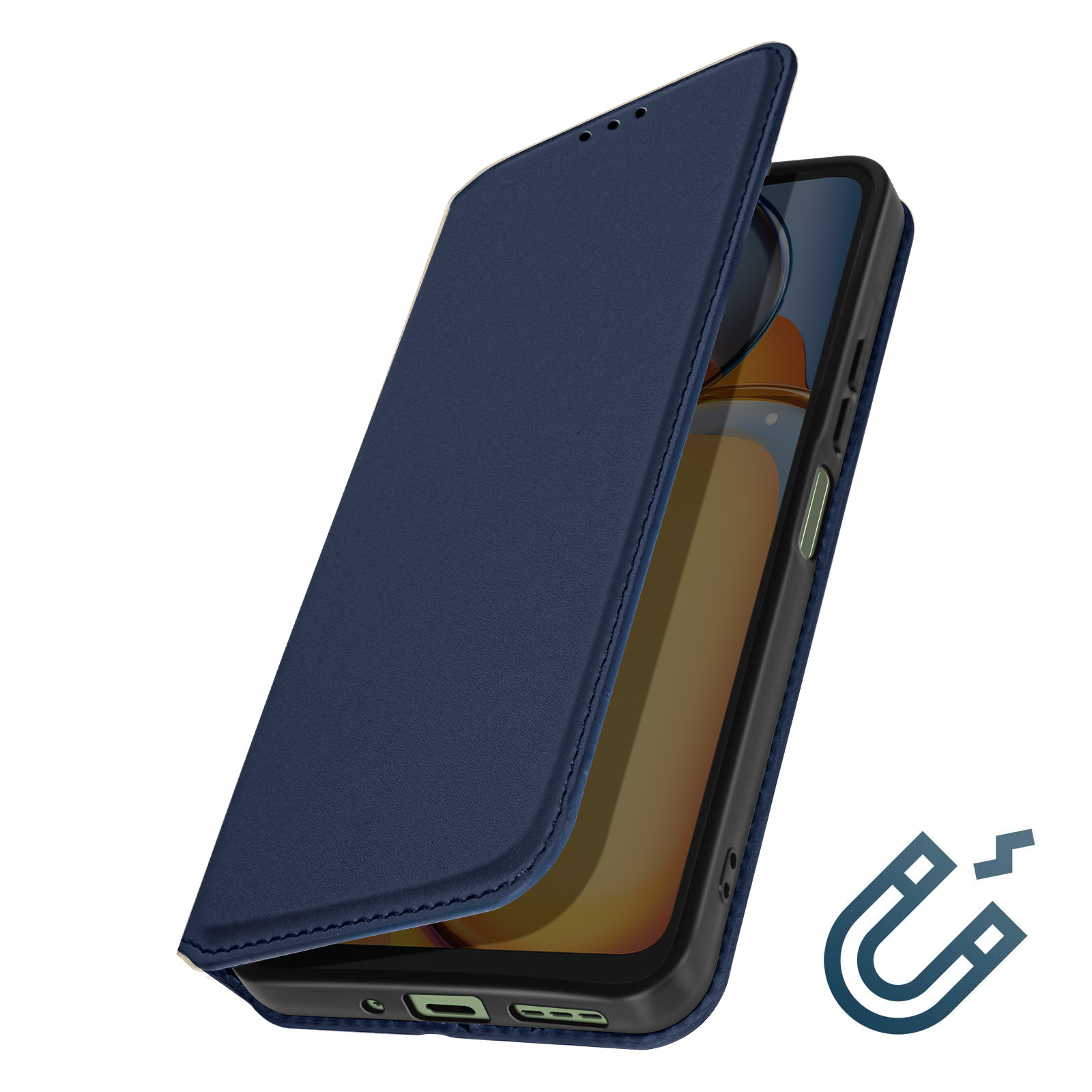 Custodia Libro Con Finestra Per Xiaomi Redmi 13C: Protezione E Supporto Magnetico, Colore Nero