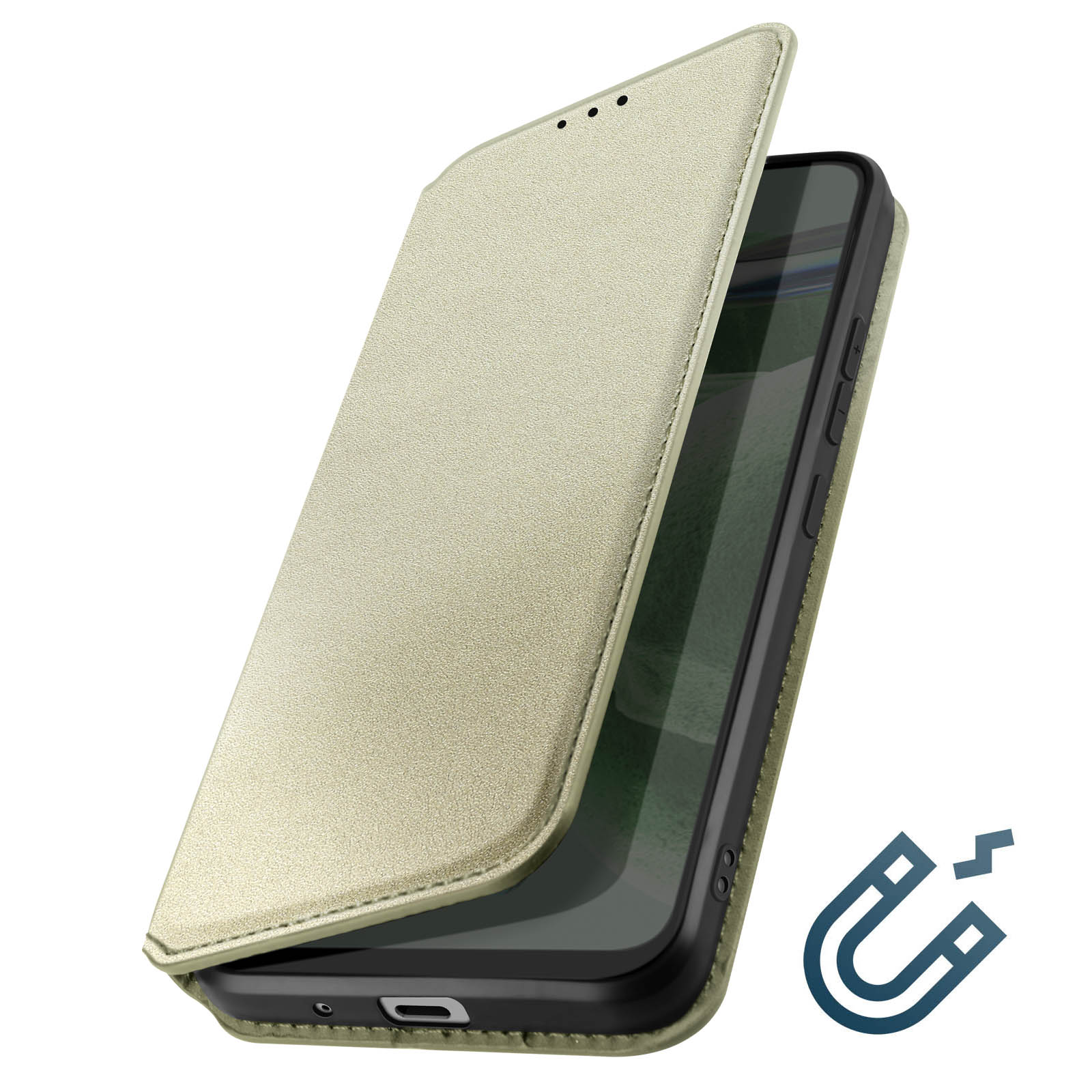 Coque Odeydo Pour IPhone 12 Mini, Cuir PU Noir, Antichoc Avec Support Et Rabat