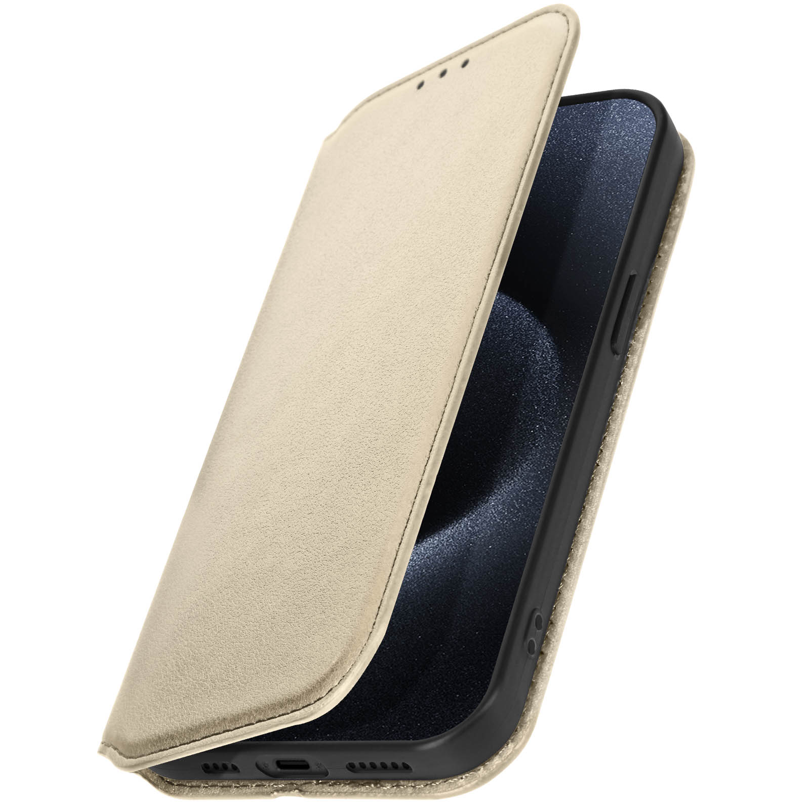Cover Sottile iPhone 13 Pro Max Pelle Blu Portafoglio Magnetica