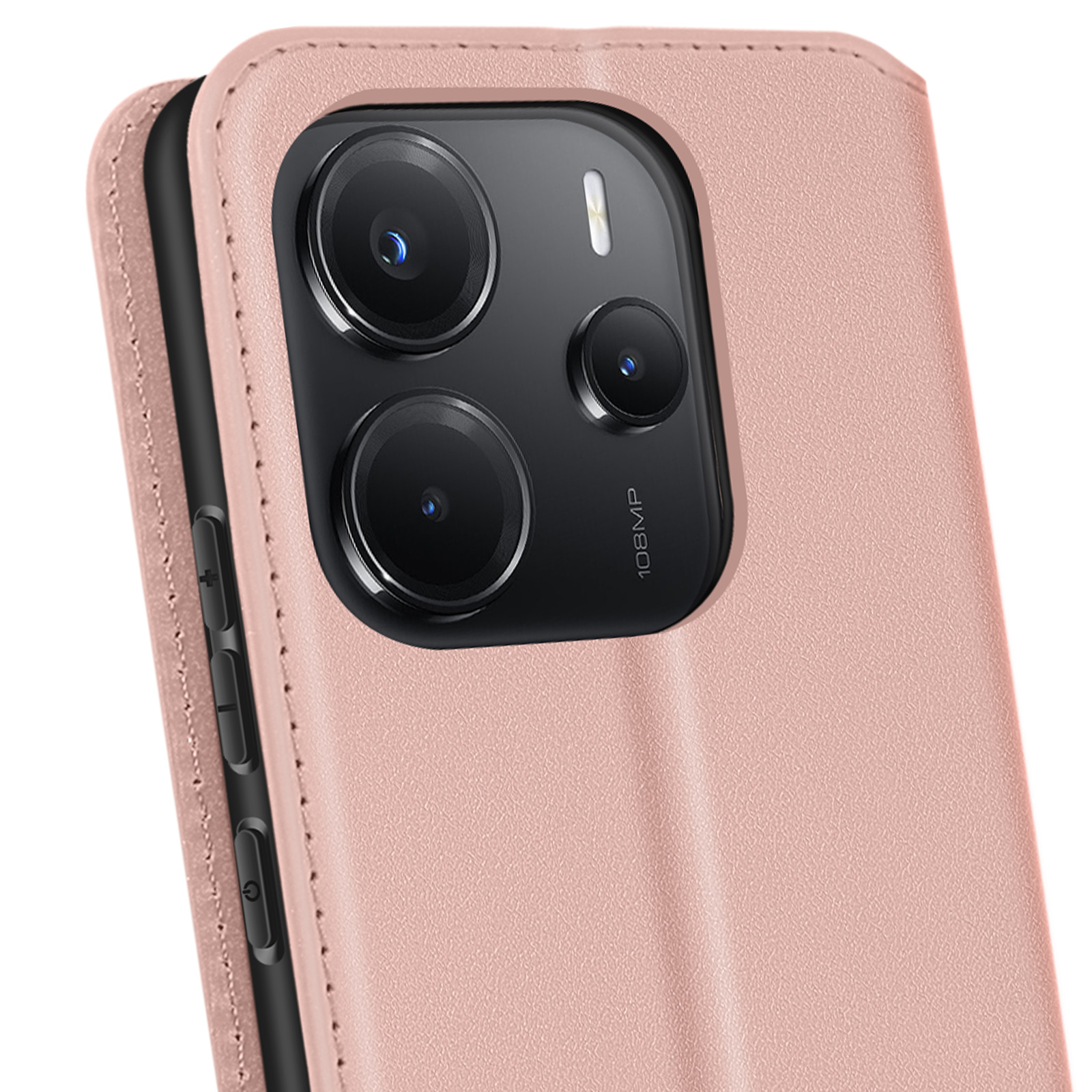 Compatibile con/sostituzione per Xiaomi Redmi Note 13 4G PU Custodia protettiva in pelle PU con slot per carte di credito BYTDKC (rosso