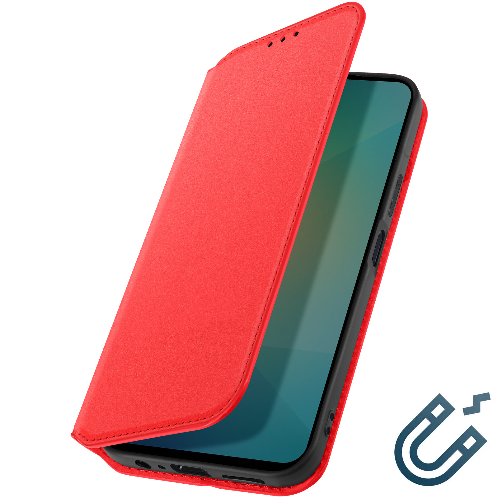 Fciaeytou - Cover trasparente per Samsung Galaxy A56, Custodia a libro di protezione Flip Folio Silicone TPU Antiurto Sottile Morbida 360 Full Body Antiurto Cover 5G (Rosa