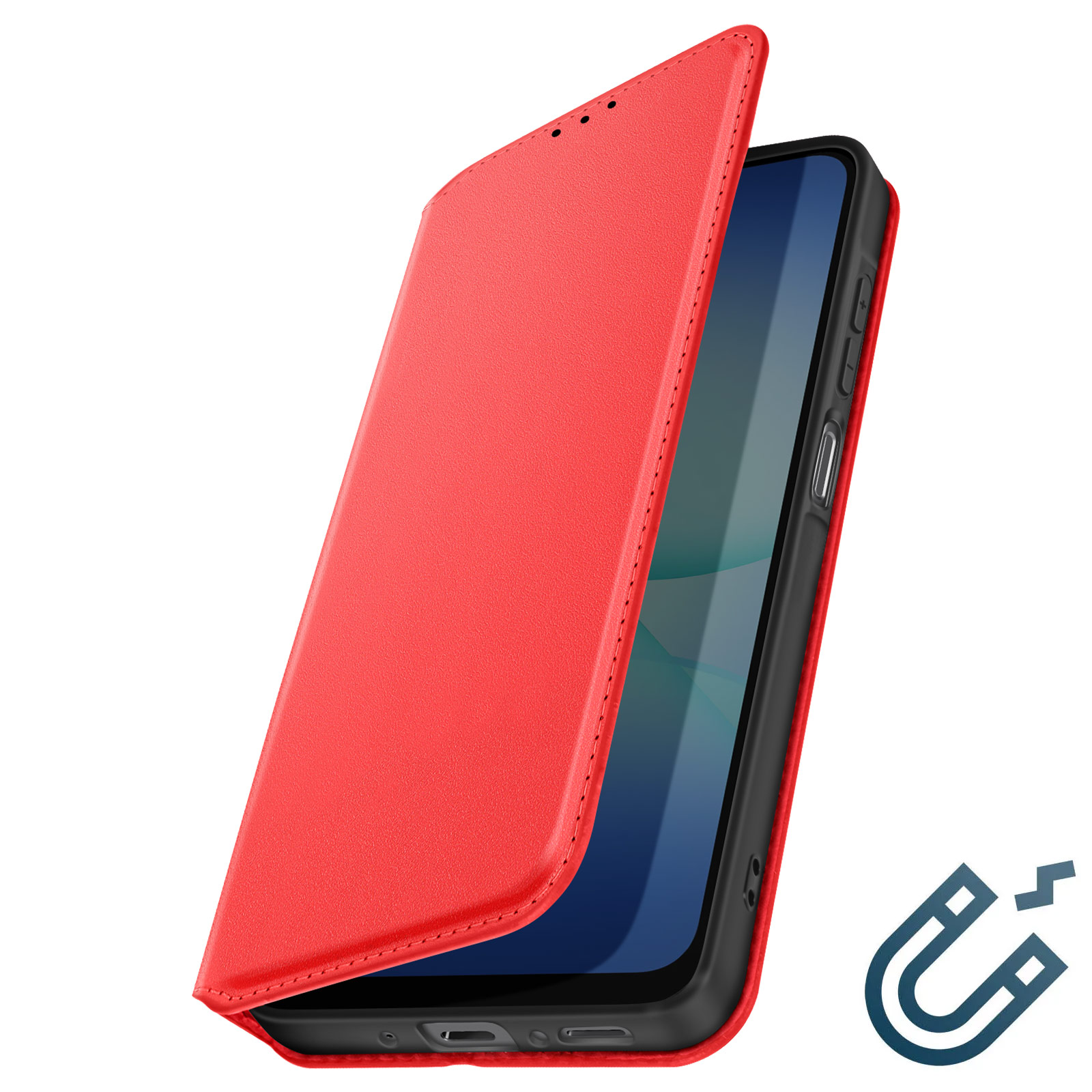 Étui à Clapet Livre Pour Oppo A17 4G - Rouge - TPU - Marque Mtb