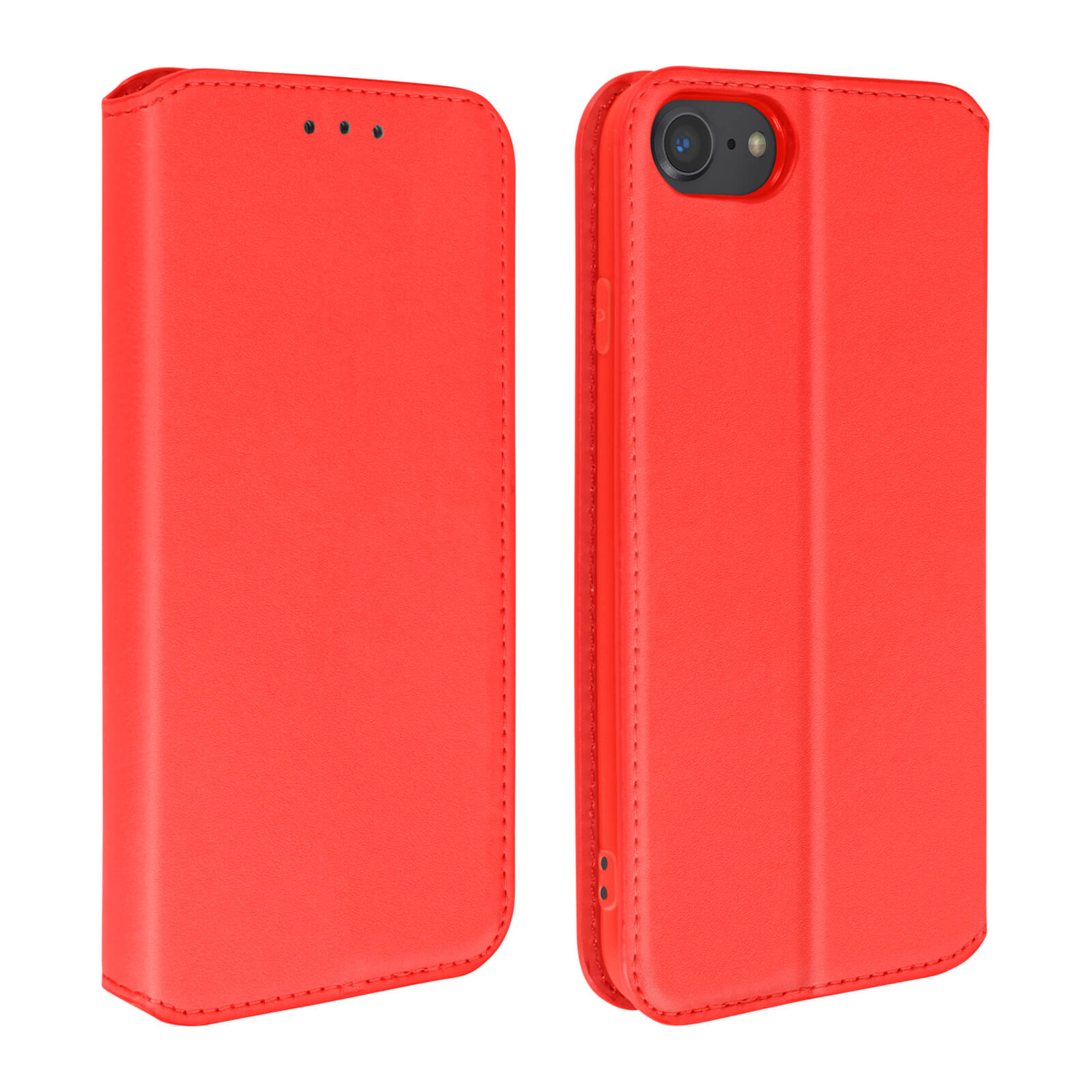 Custodia Portafoglio In Fibra Di Carbonio Per IPhone 6S 4,7” – Rossa Con Slot Carte E Chiusura Magnetica