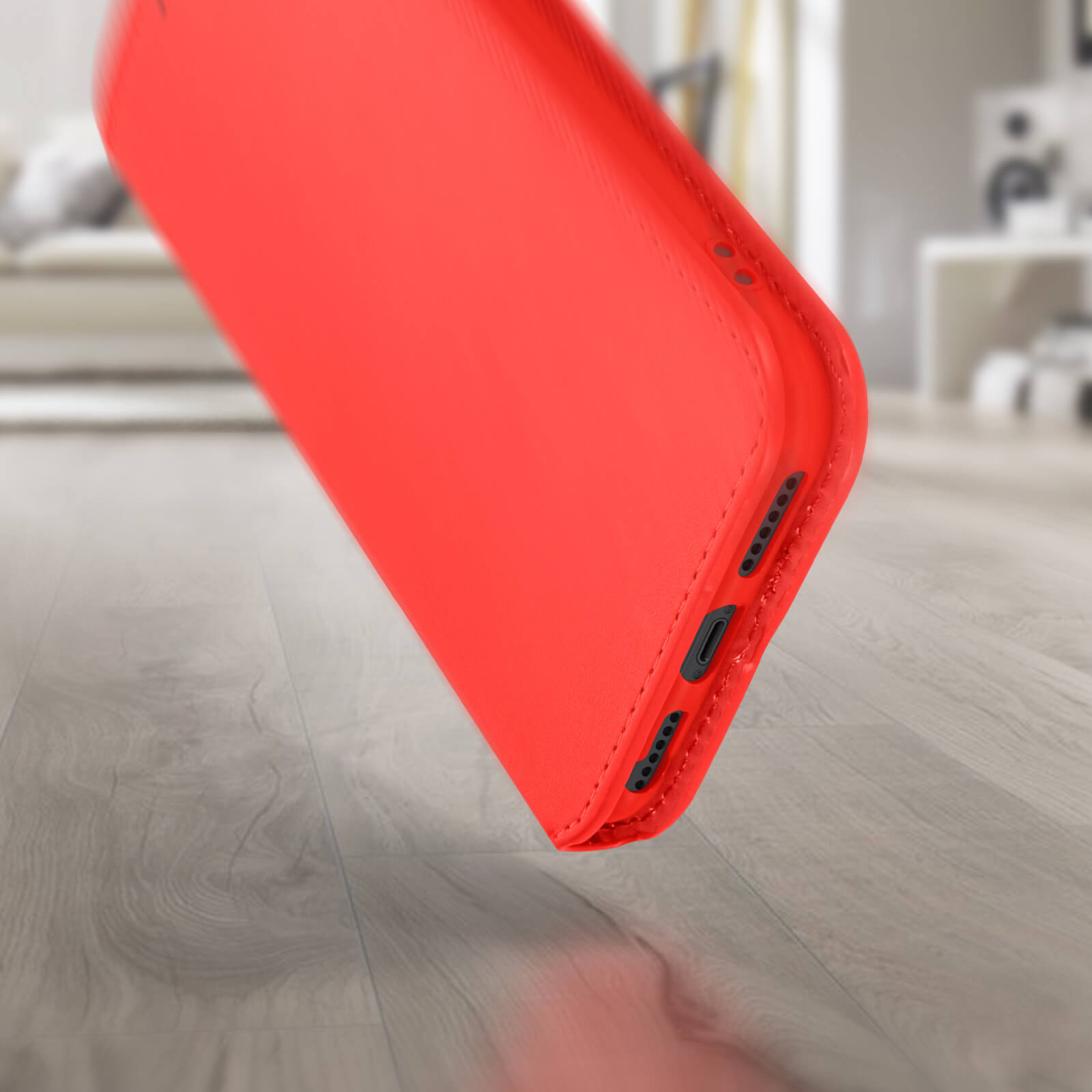 Custodia Flip Portafoglio in Fibra di Carbonio per iPhone 6/6s con