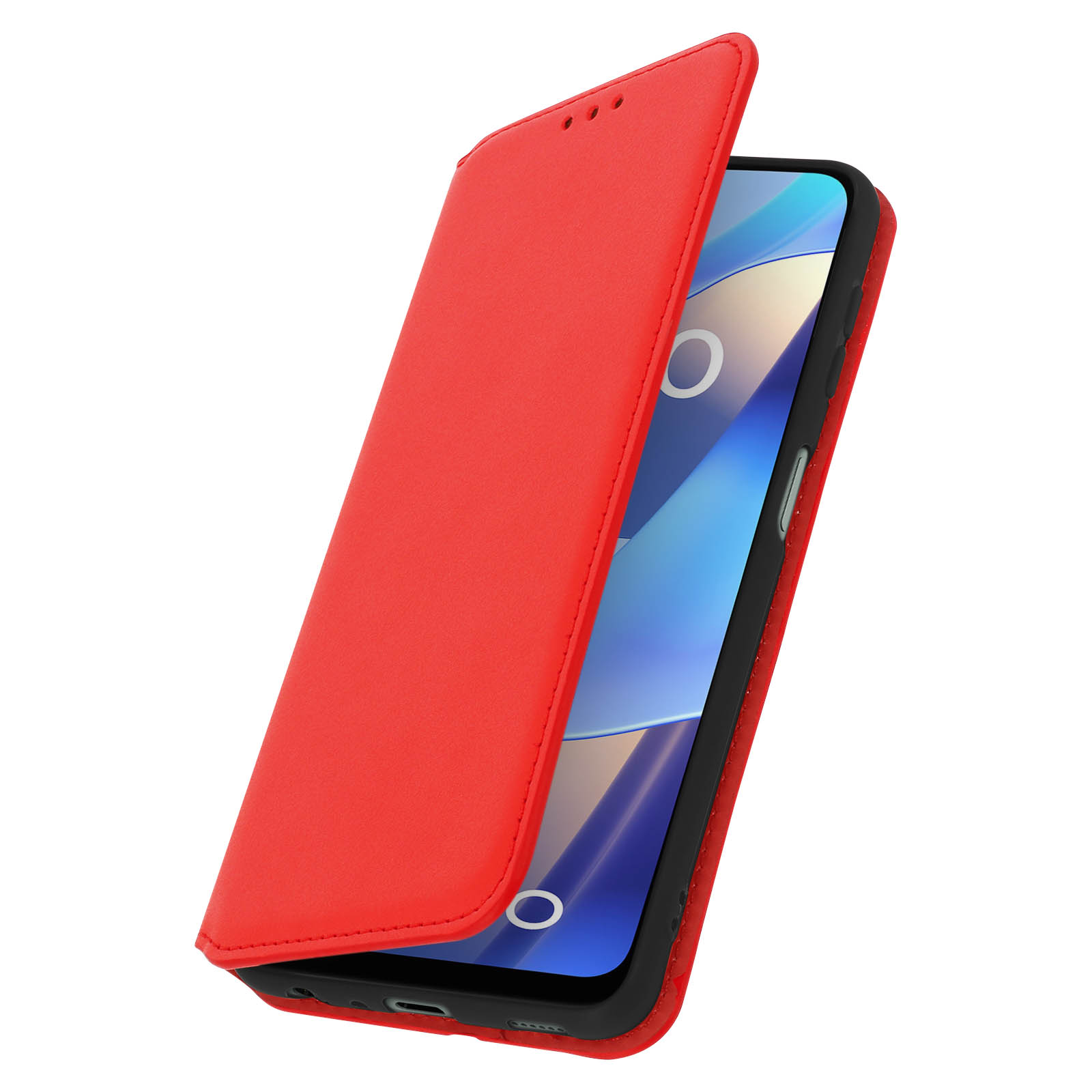 Custodia Portafoglio In Pelle Per Oppo A16S / A54S / A16 – Rossa, Con Supporto E Portacarte, TPU Interno - 3