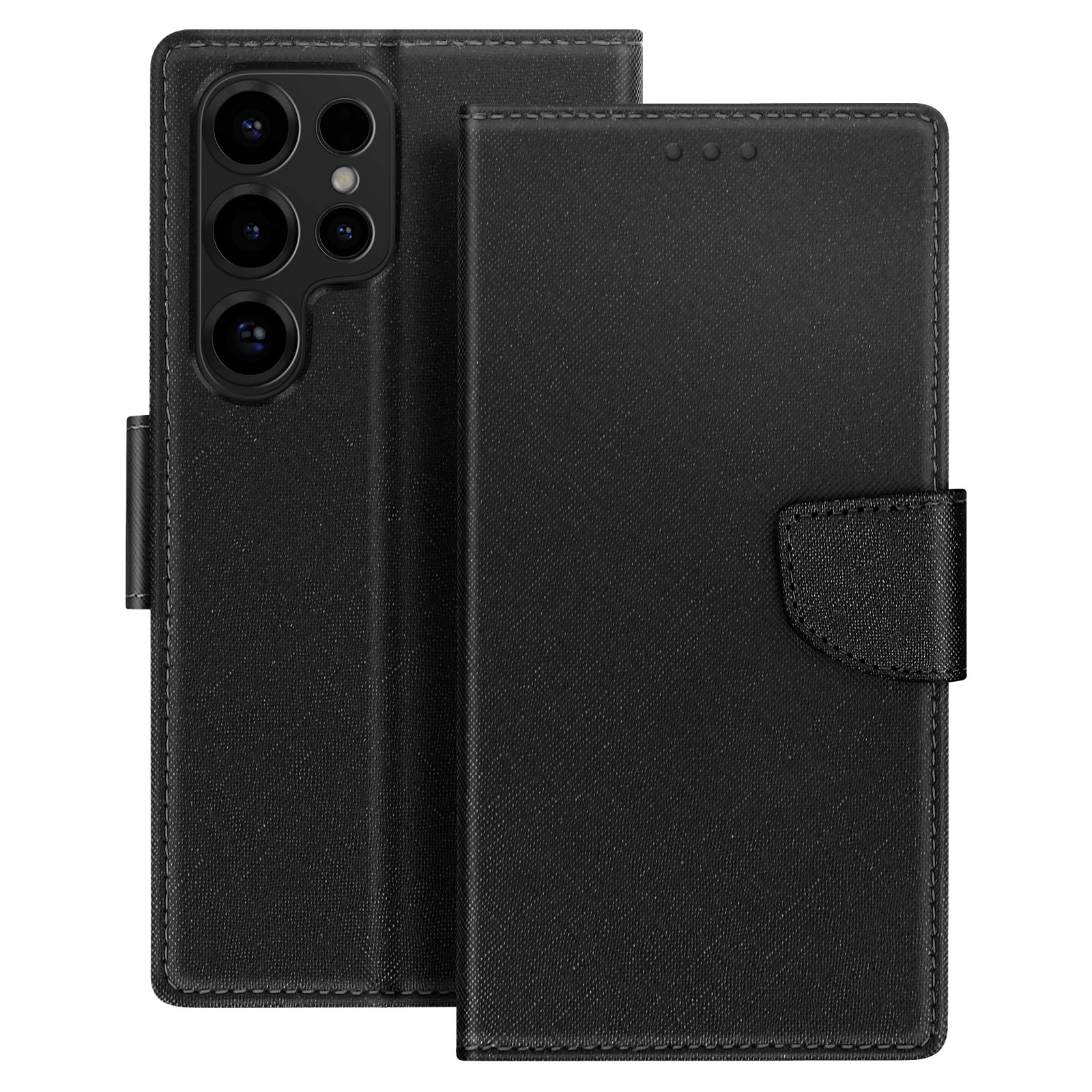 J. Buxton Emblem Credit Card Folio – Portafoglio A Libro In Pelle Nera, 5 Slot Carte E Finestra ID