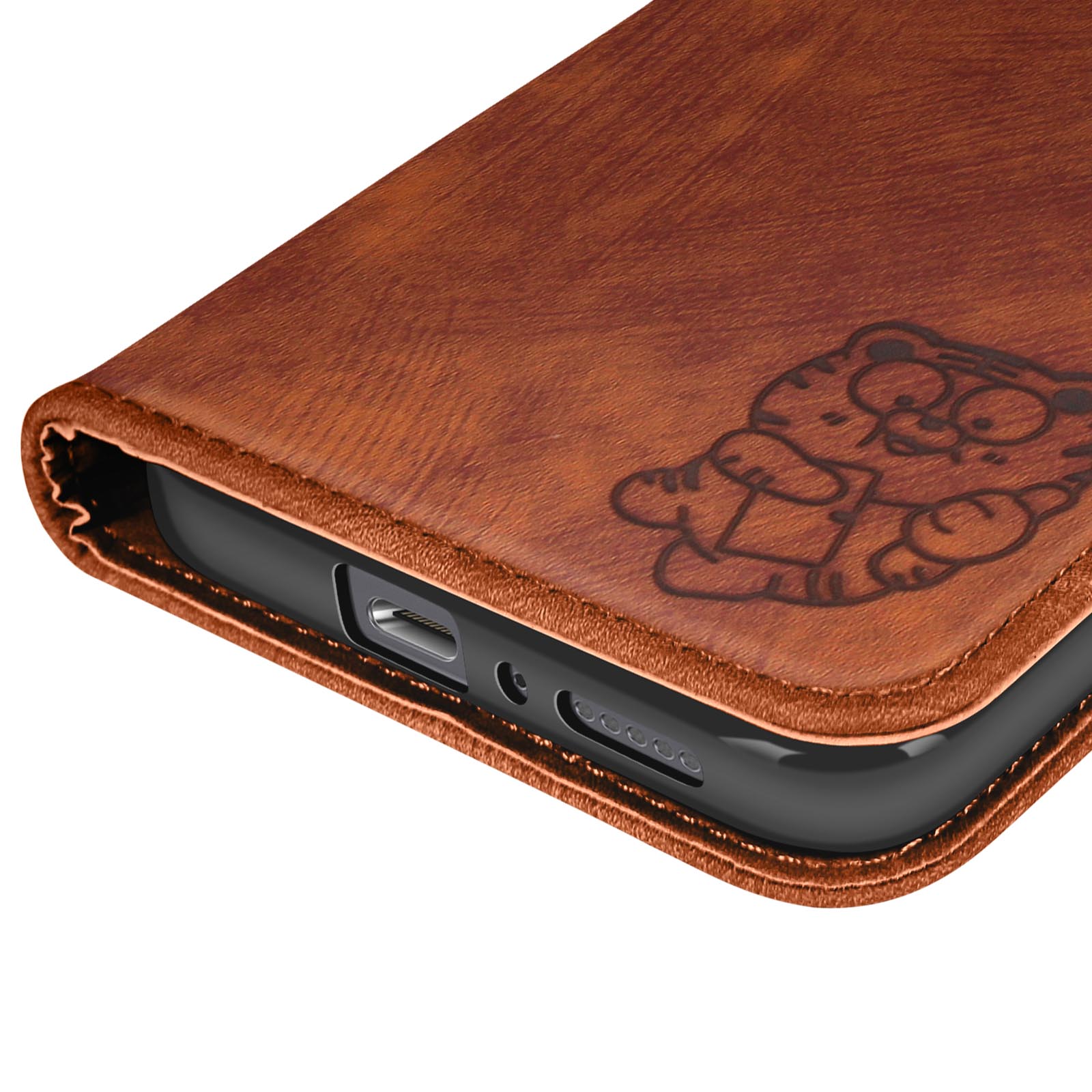 Housse étui Portefeuille En Similicuir Marron Pour AGM Note N1 - Protection Complète Avec Pare-chocs