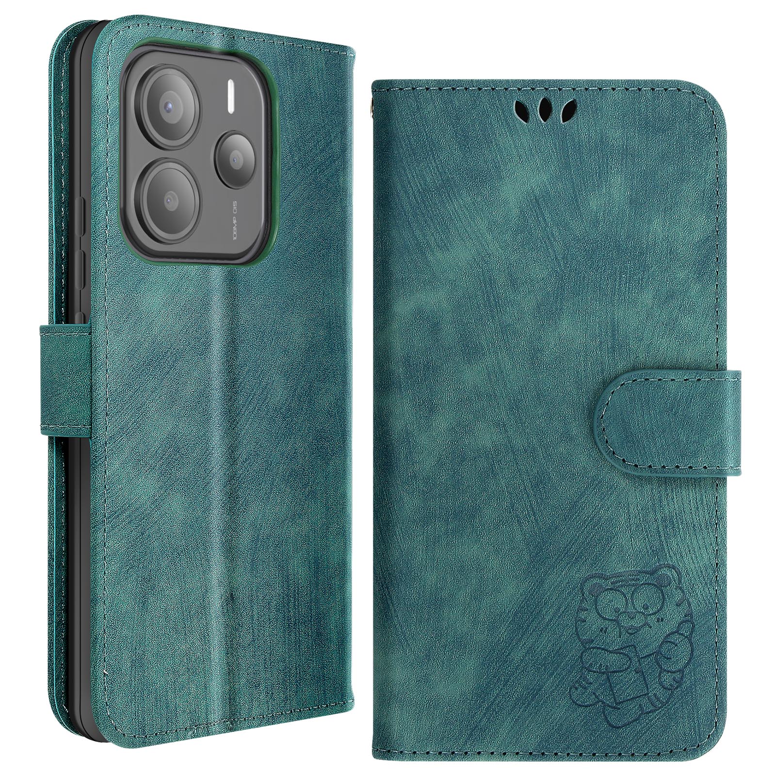 Pack De 2 Fundas Para Xiaomi Redmi Note 14 5G, Diseño De Cara Sonrisa Y Leopardo, TPU Flexible Con Trasera De PC Dura