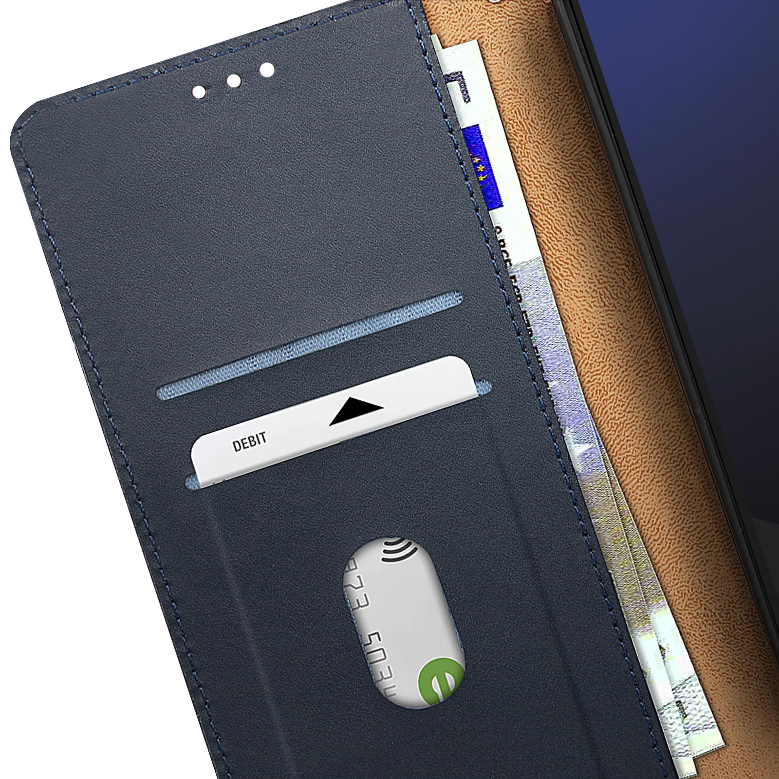 TEYYOS Custodia Portafoglio In Pelle Per Motorola Moto G84 5G - Flip Cover Con Slot Carte E Supporto - Blu (RFID)