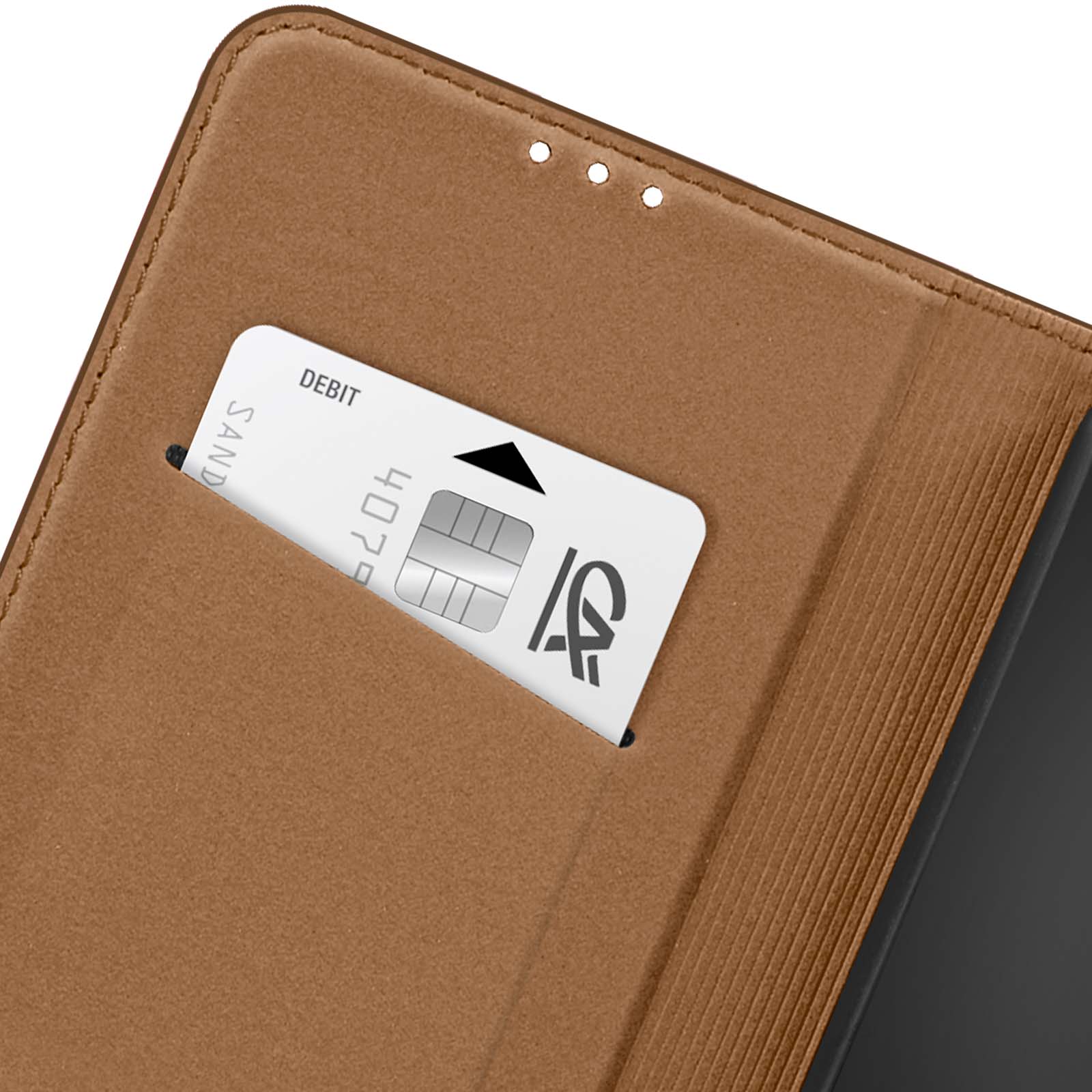 Suncase - Custodia in Vera Pelle con Linguetta di Estrazione, Tasca Porta Cellulare, Custodie Cellulari con Chiusura Magnetica, Compatibile con Samsung Galaxy S10 Plus, Marrone Antico