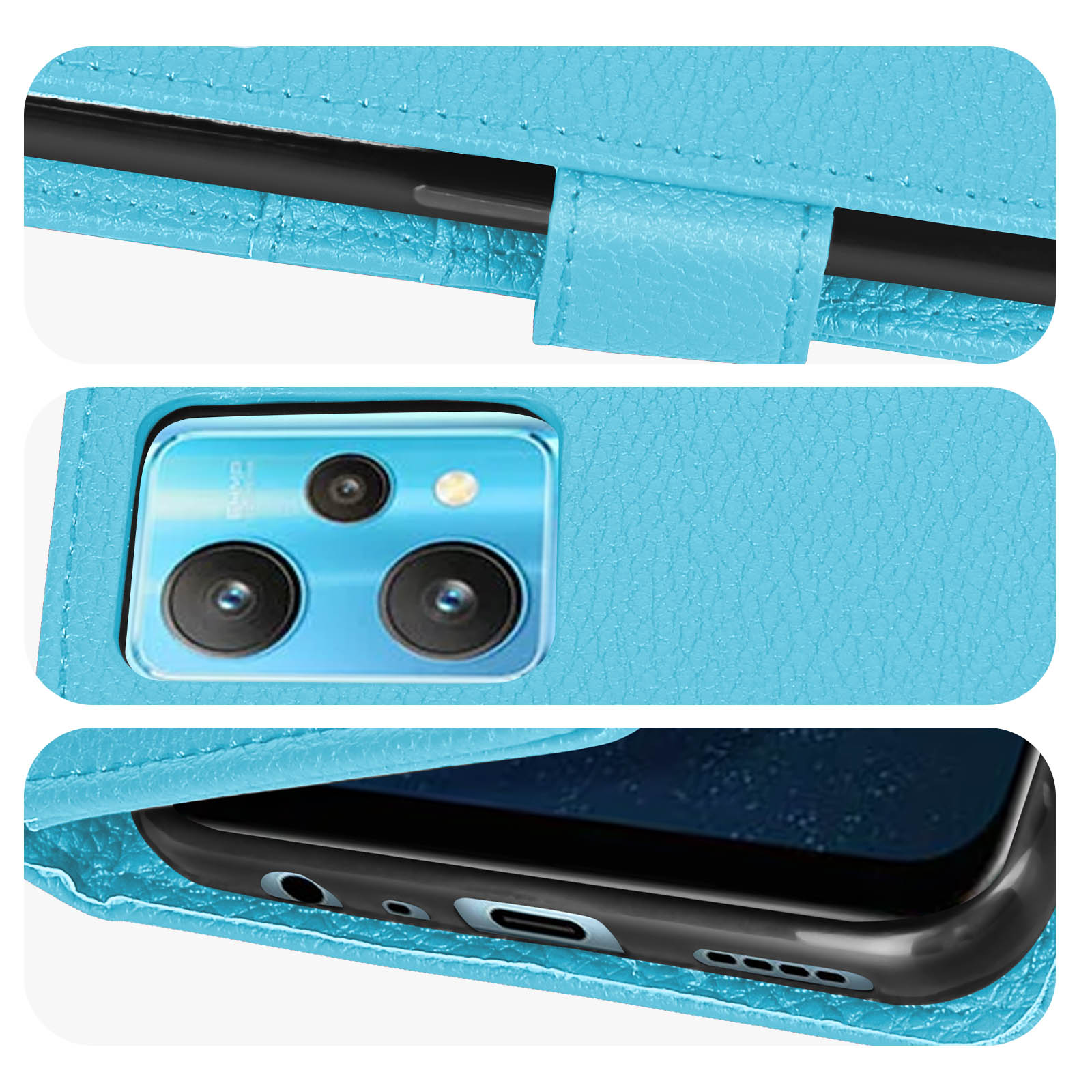 MOJIA Custodia Portafoglio In Pelle Per Realme 11 Pro 5G E 11 Pro+ – Verde Con Tracolla E RFID - 2