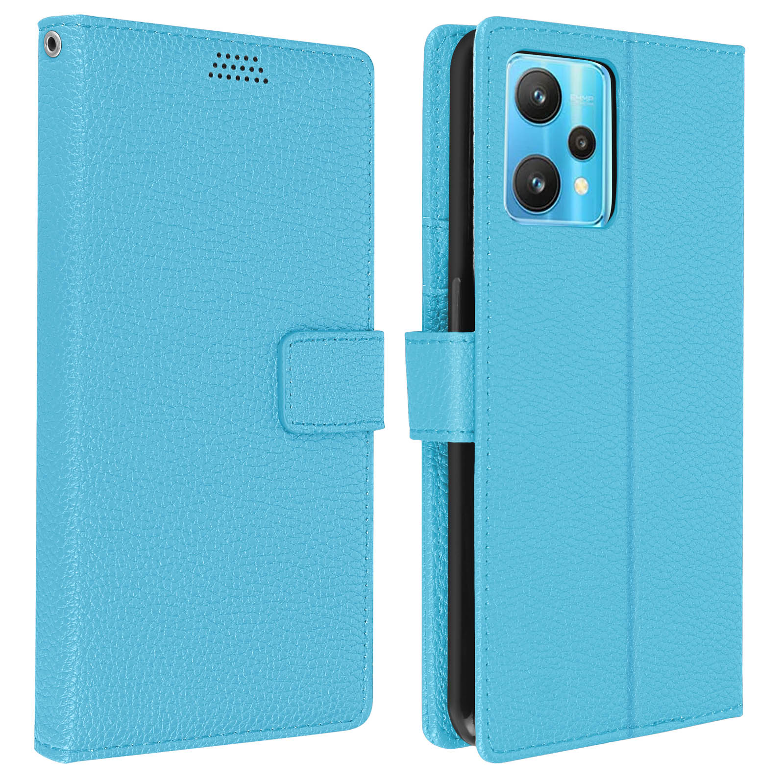 WEIOU Custodia Libro In Pelle Magnetica Per Realme 9 Pro+ / 9 4G (6.4") - Portafoglio Con Slot Carte E Funzione Stand, Colore Oro Rosa - 4