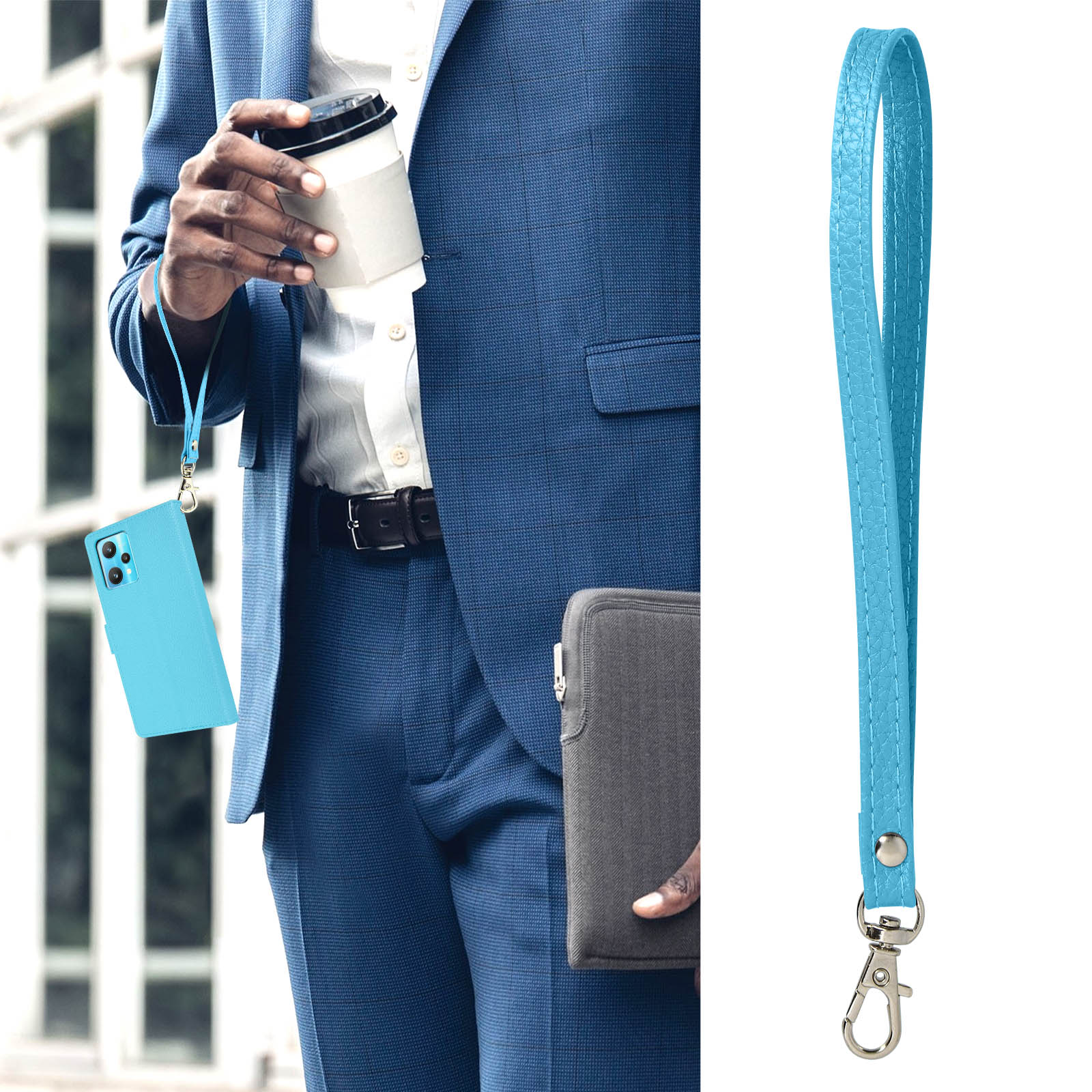 Suncase - Custodia in vera pelle, sottile, compatibile con