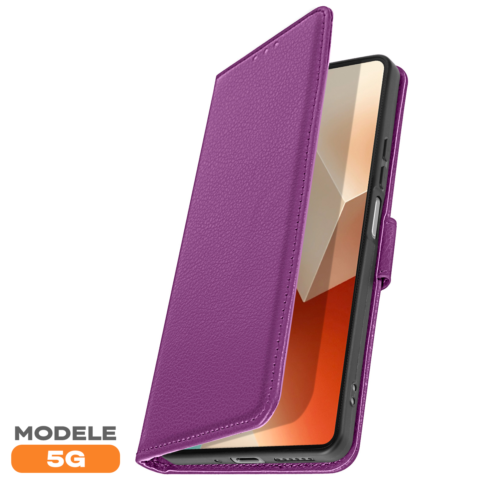 LBH Custodia A Portafoglio Per Xiaomi Redmi Note 13 - Rosso Vinaccia Con Chiusura Magnetica E Supporto