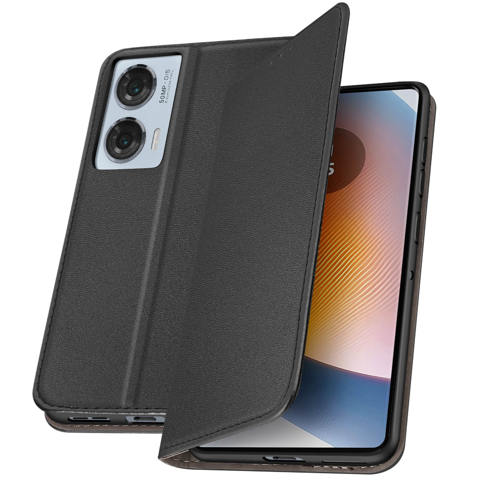 Custodia Portafoglio Motorola Edge 50 Fusion 5G Con Cordino E Supporto – Pelle PU Rossa Con Porta Carte E Chiusura Magnetica