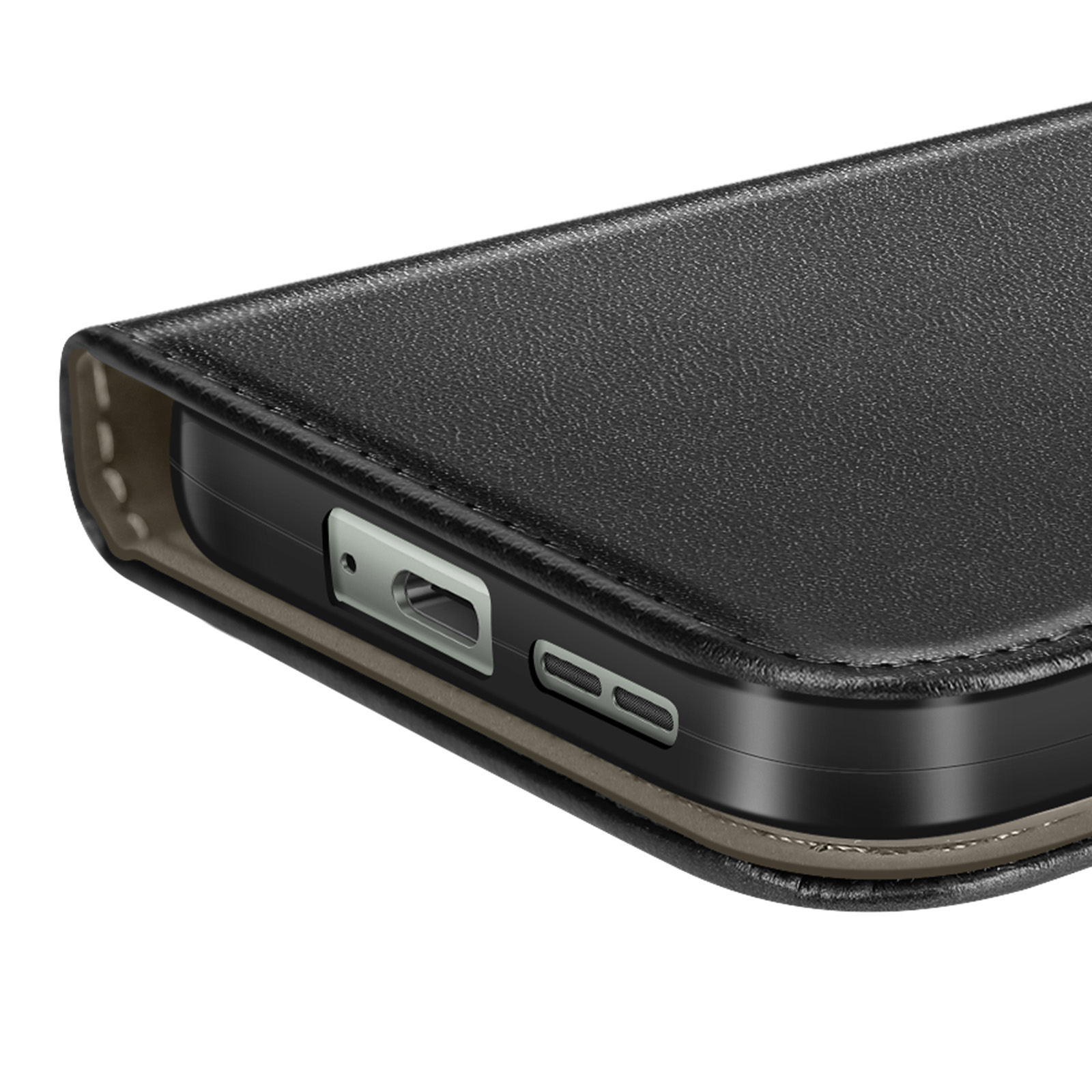 Custodia CODE In Pelle Metallica Per Motorola Edge 60 Pro (6.7") - Nero, Antigraffio E Resistente