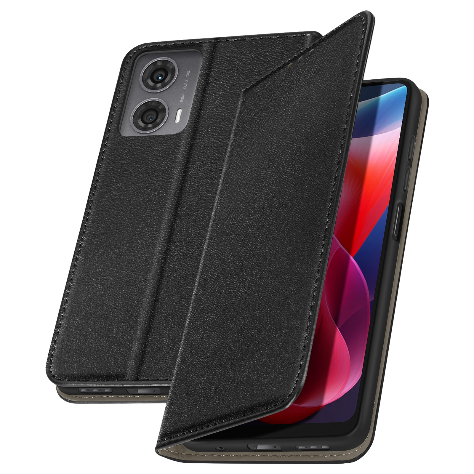 Housse Portefeuille Pour Motorola Moto G24 Power - Cuir Artificiel, 3 Emplacements Cartes