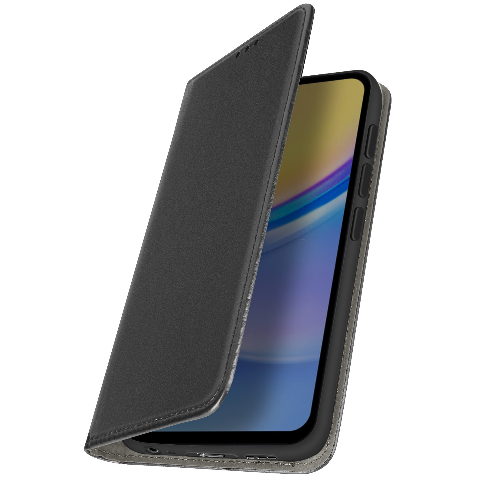 Housse à Rabat Pour Motorola Moto E4 (4ème Génération) - Style Book - Noire - TPU - Neuf