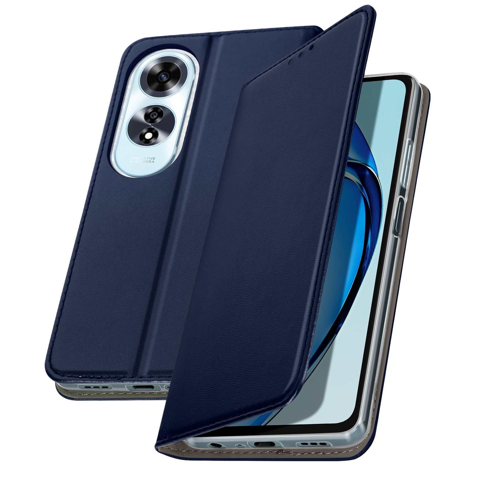 Cover per Oppo A60 4G, Custodia Flip Pelle Leather