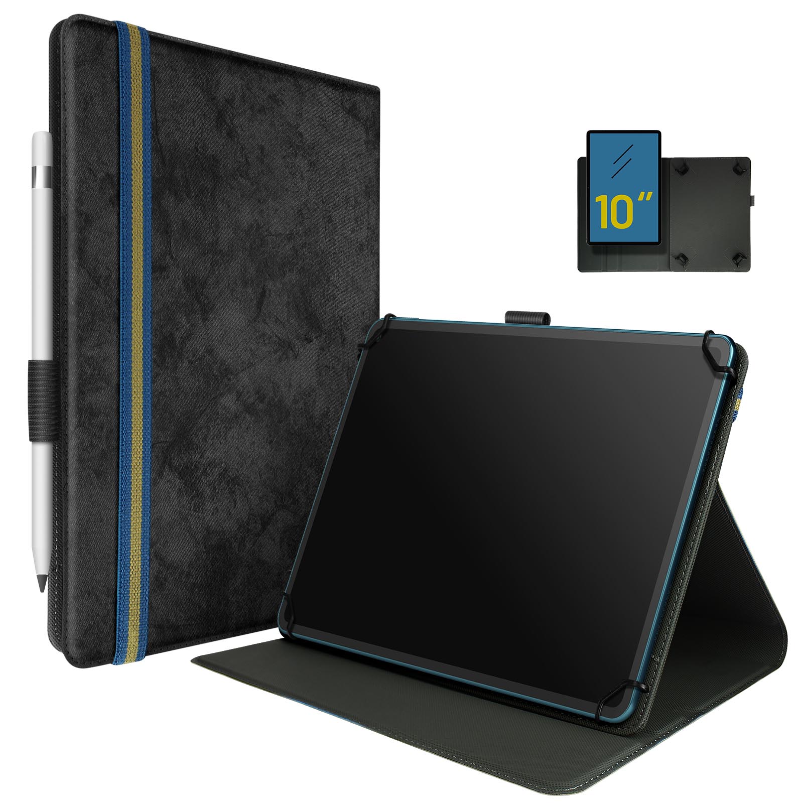 Kwmobile Hülle Für Asus ZenPad 10 (Z300) – Smart Cover Mit Standfunktion, Schwarz, Magnetverschluss