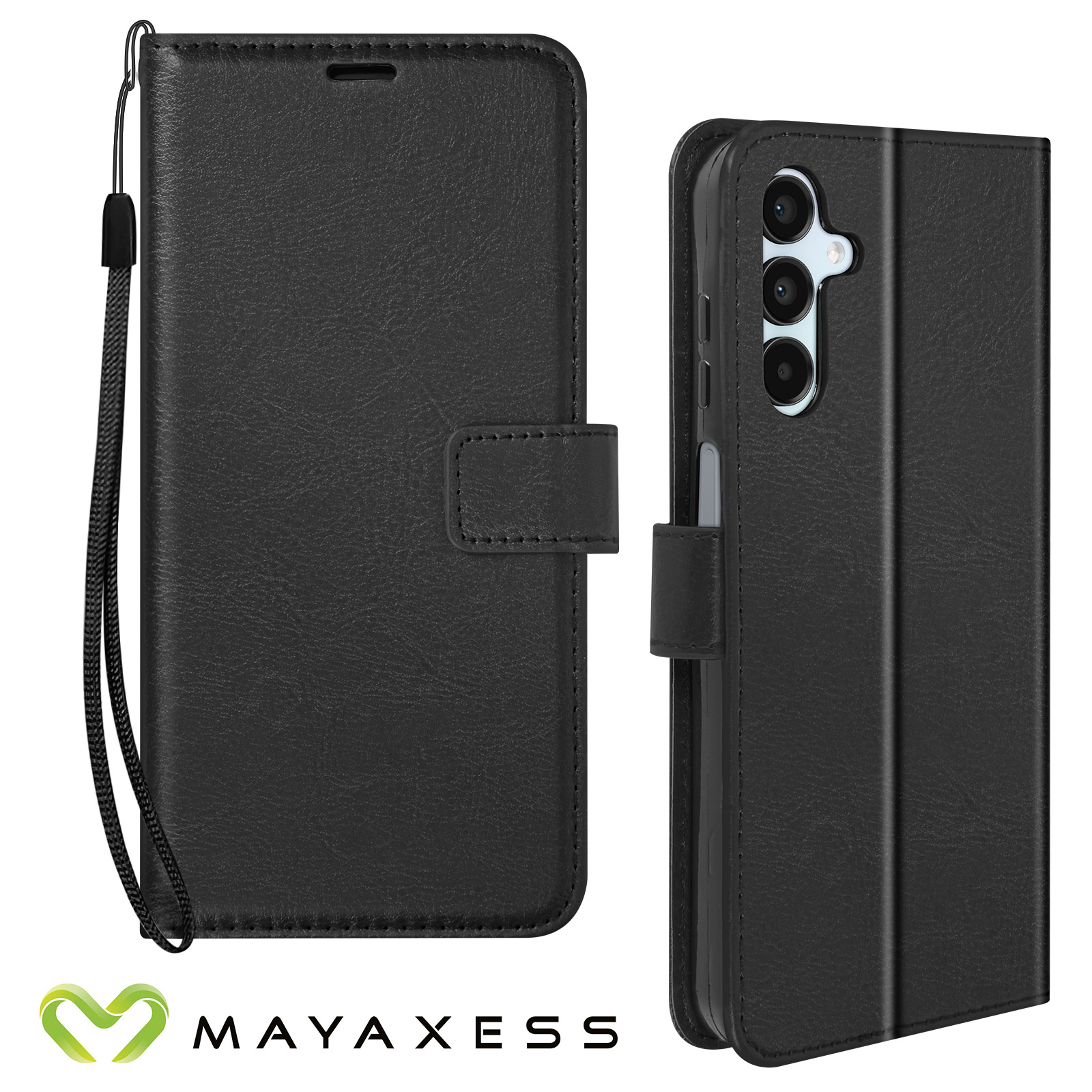 Coque Book Galaxy A15 – Cellularline, Cuir Noir, étui Porte-feuille Avec Clip