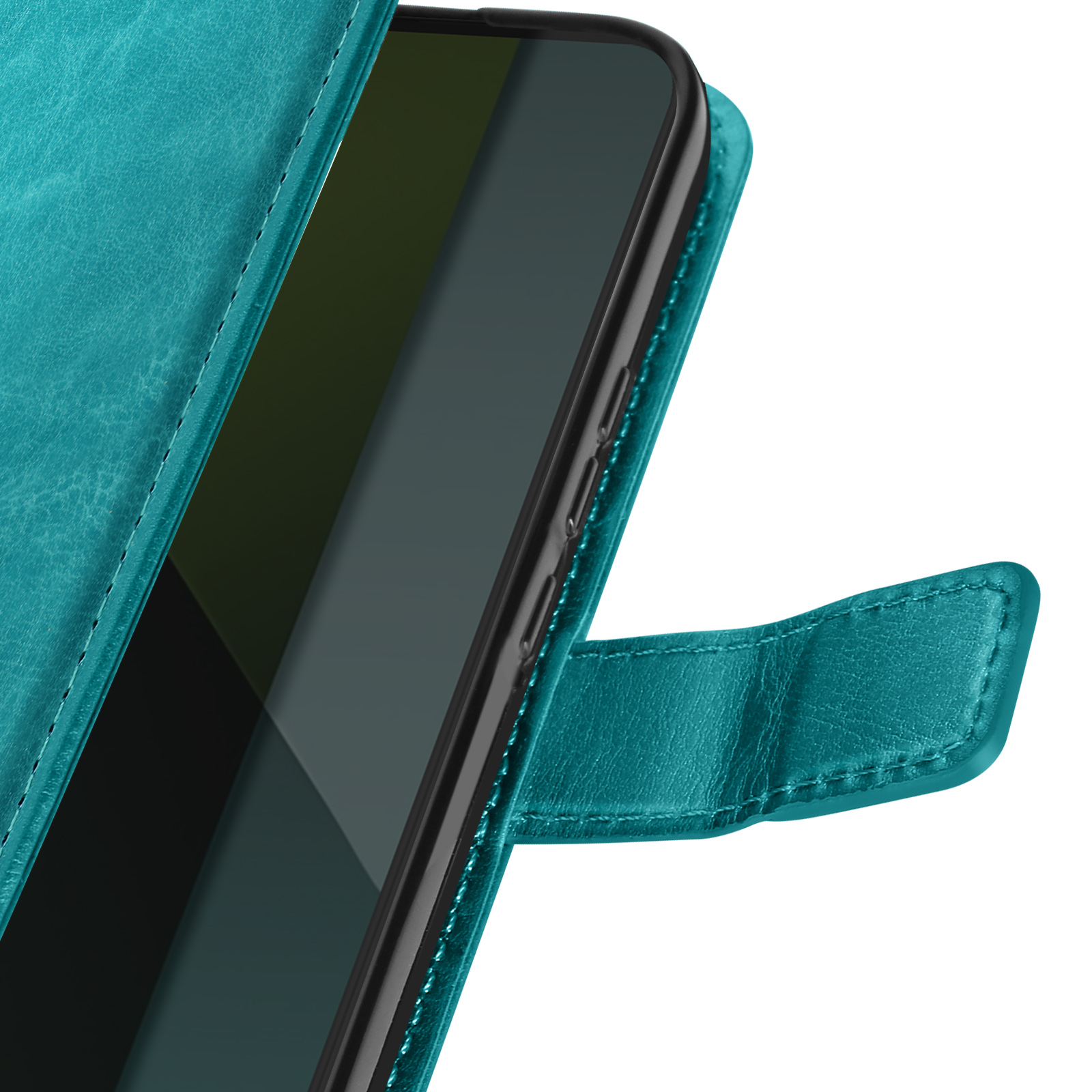 WBWONE Cover Pelle per Xiaomi Redmi Note 13 Pro 5G / Poco X6 5G Portafoglio Magnetico Custodia RFID, Slot Carte/Supporto Pieghevole Motivo Gatto Design - Verde Chiaro