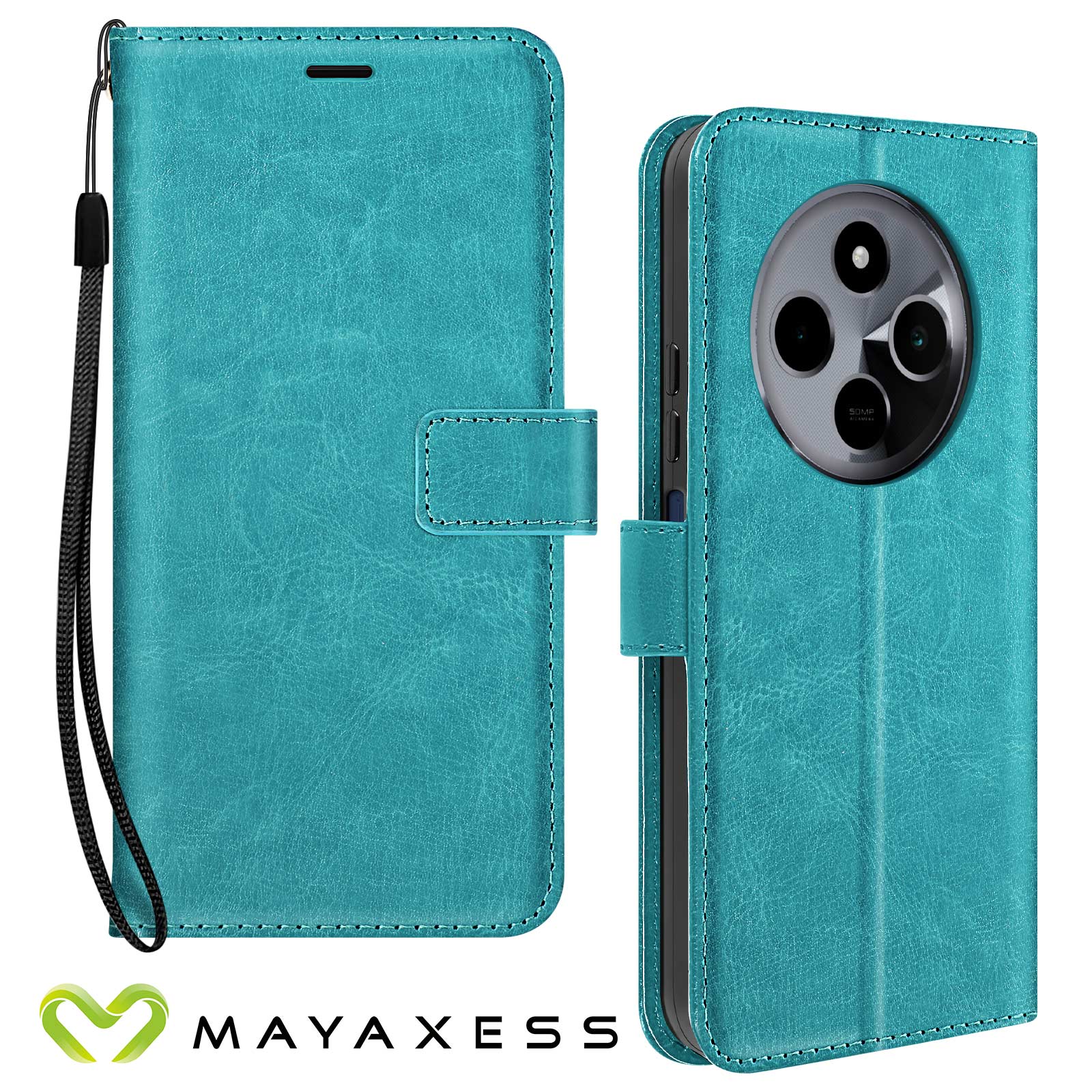 Coque Portefeuille à Rabat Avec Support – Pour Xiaomi Redmi 14C – Noire – Fermeture Aimantée