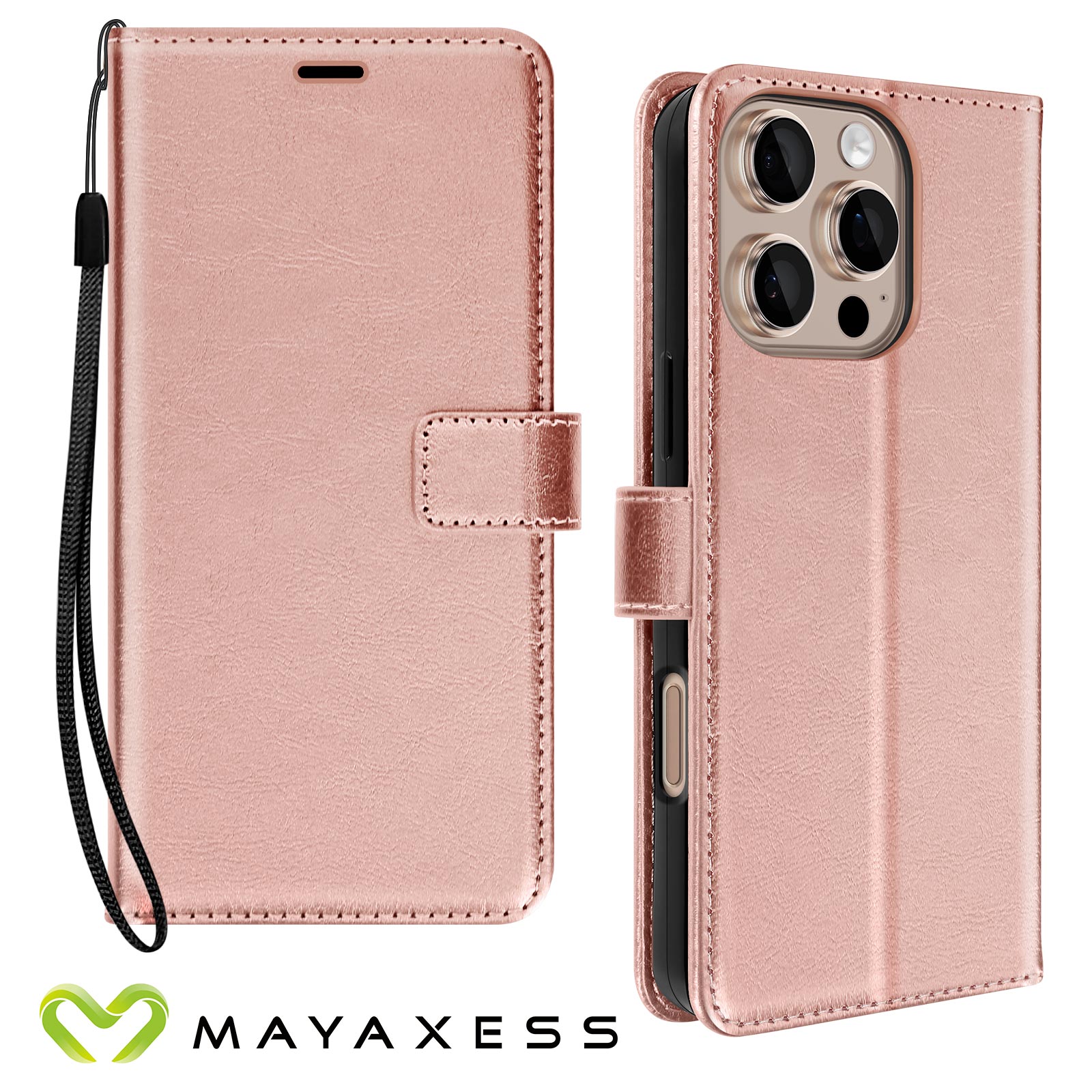 Housse Portefeuille Pour IPhone 13 Pro (6,1") - Cuir Synthétique Noir - Anti-choc - Design E.T.