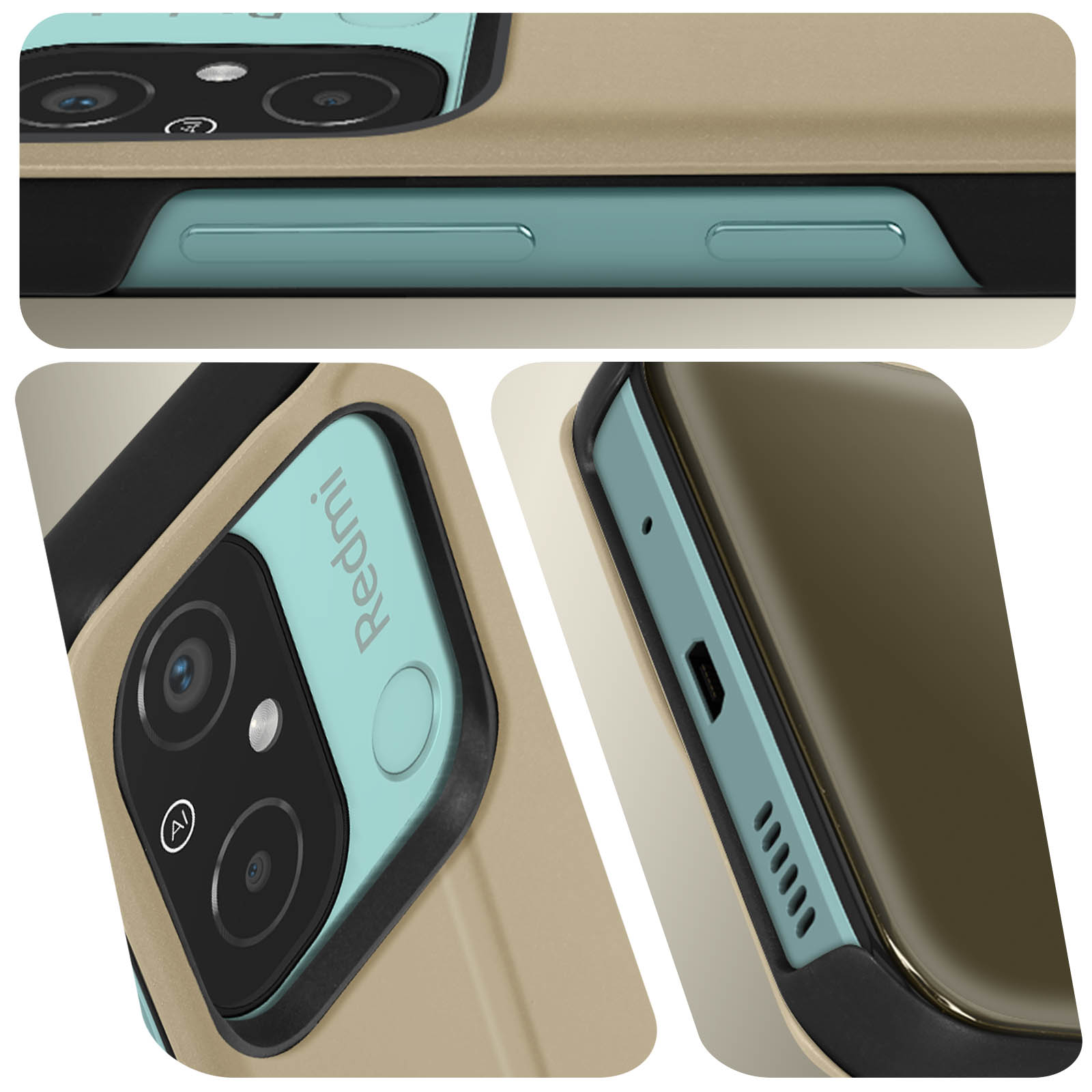 Custodia Clear View per Xiaomi Redmi 12C, con Copertina Effetto Specchio e Funzione Supporto - blu - Italiano