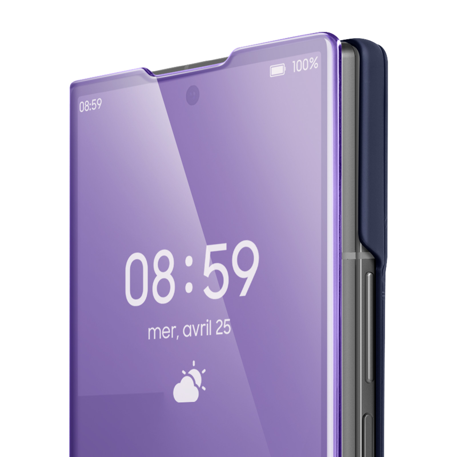Coque Rigide Pour Samsung Galaxy Z Fold 5 - Design Fin Violet/Rose, Marque Avizar, Neuf