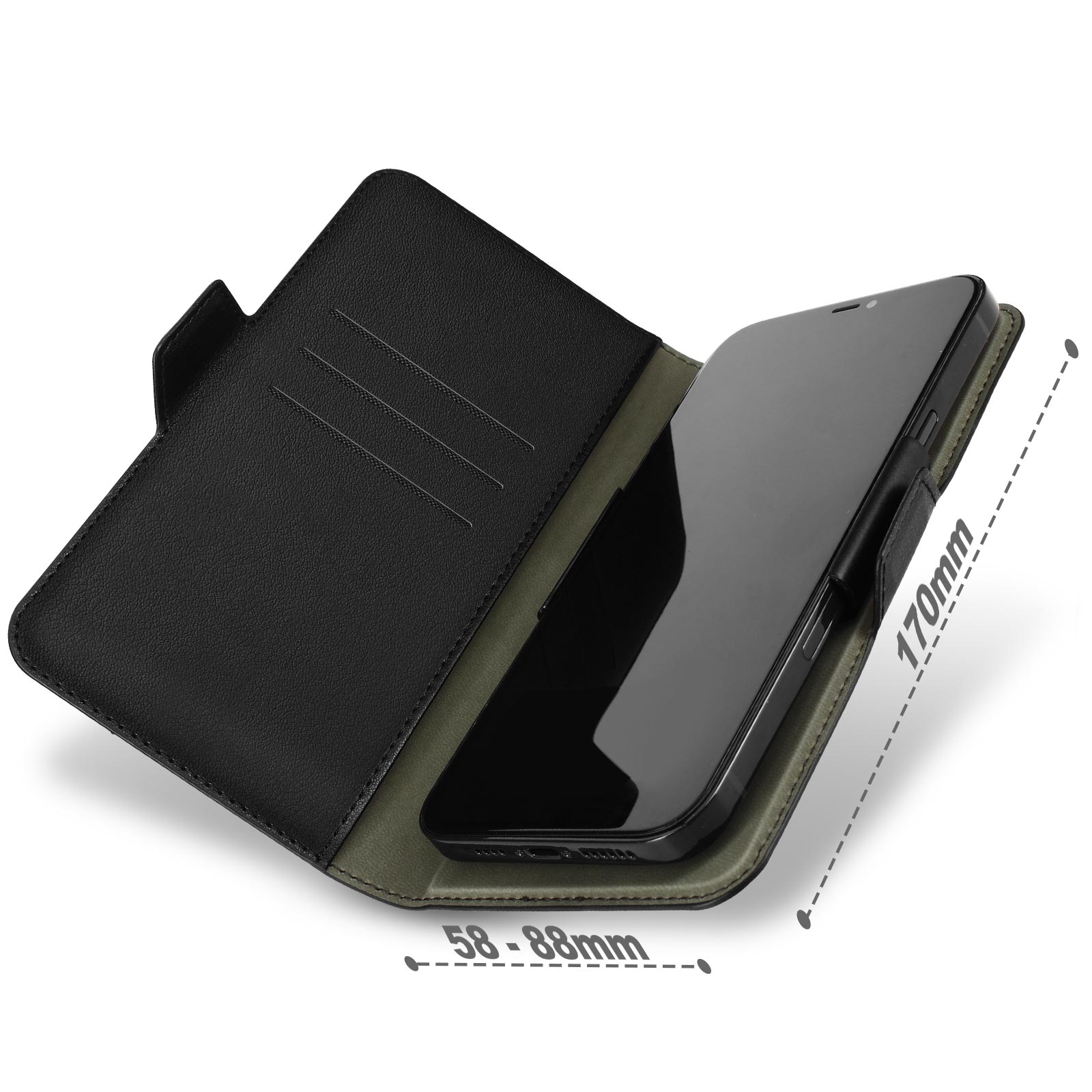 Moex Custodia Portafoglio Per Honor 9X – Pelle Vegana, Con Tasche Per Carte E Banconote, Supporto Per Video, Chiusura Magnetica, Nero