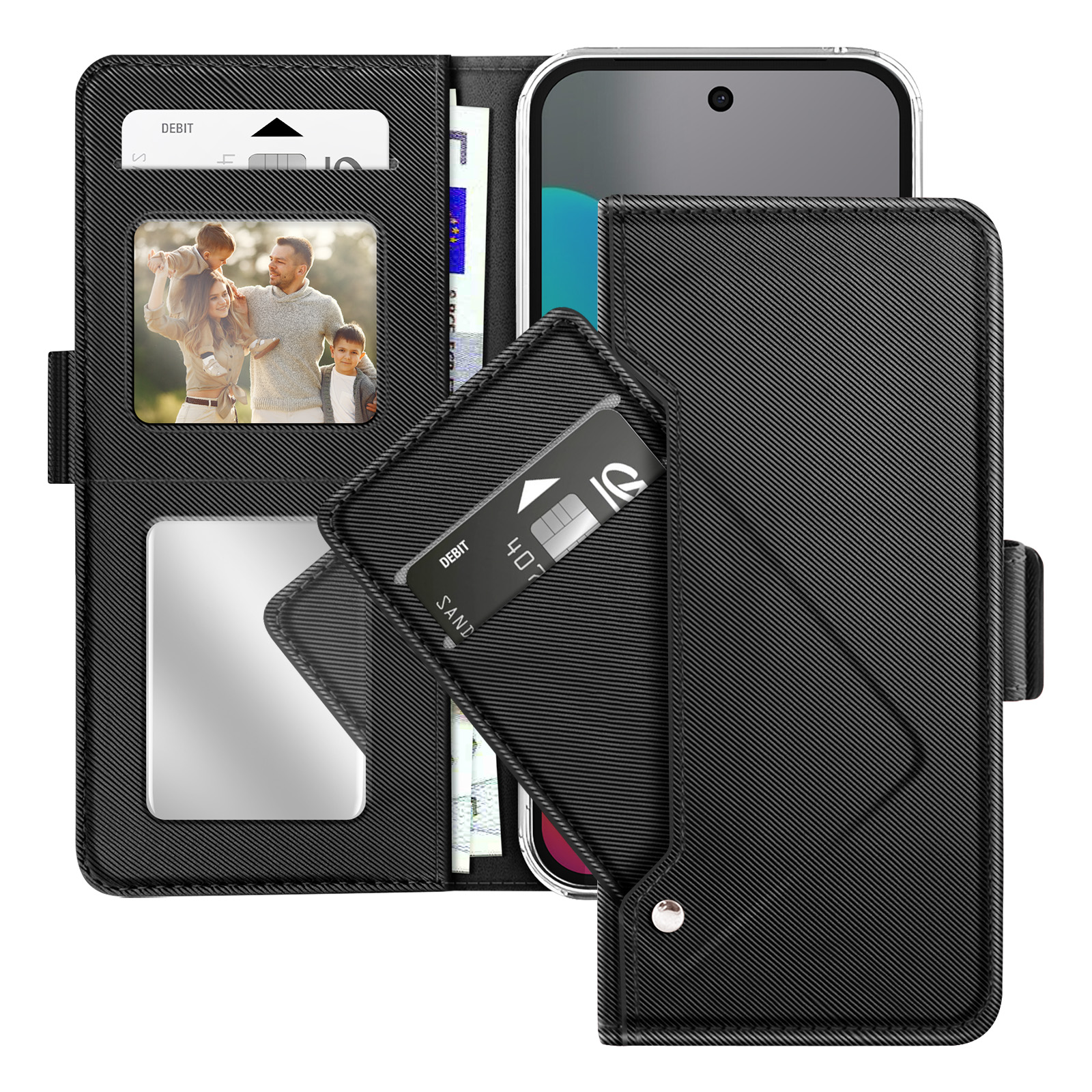 Étui Portefeuille Magnétique Pour Google Pixel 10 Pro – Mayaxess, Similicuir Bleu Nuit, Coque Détachable