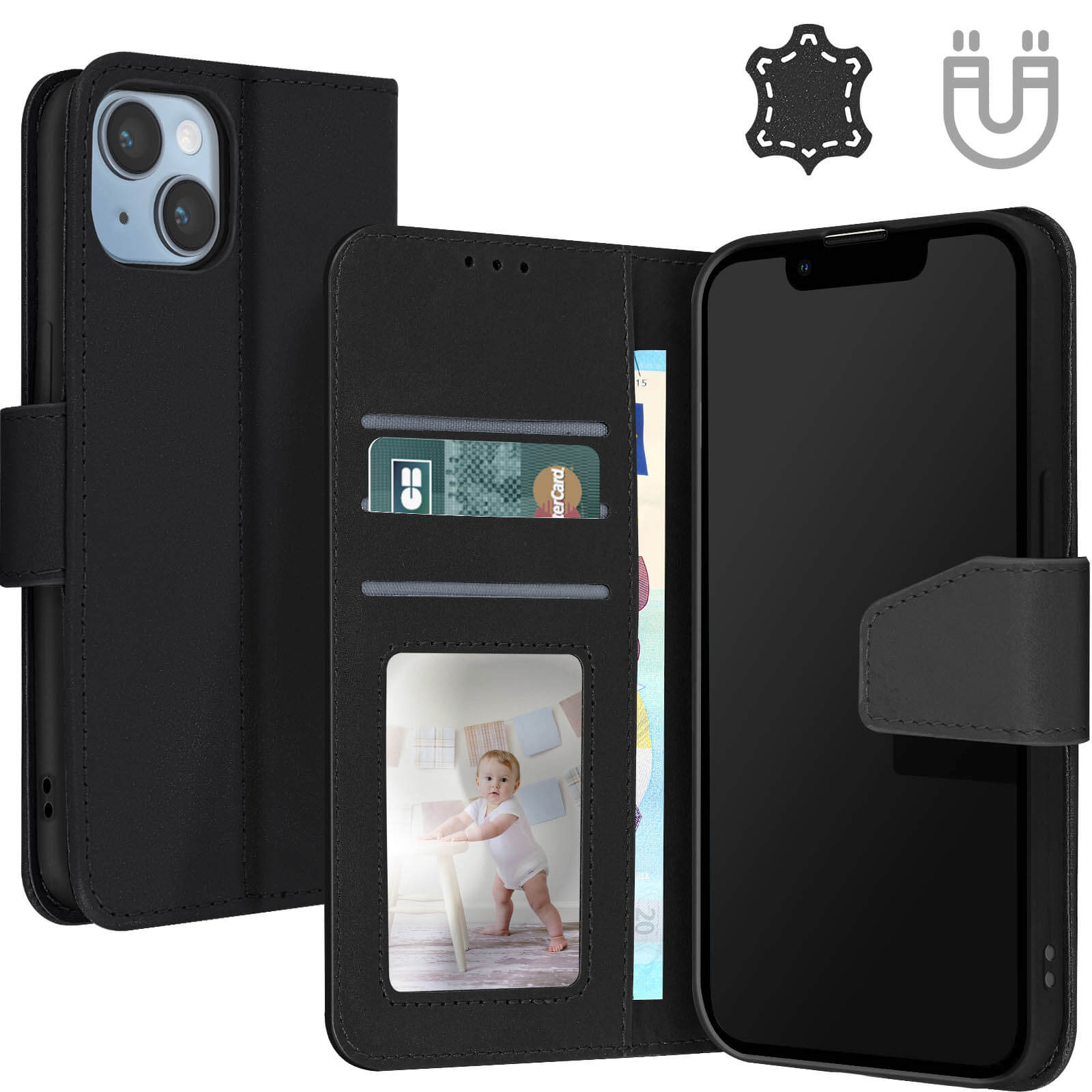Custodia portafoglio di lusso per iPhone 16 Pro Max - Sicura e ricca di stile