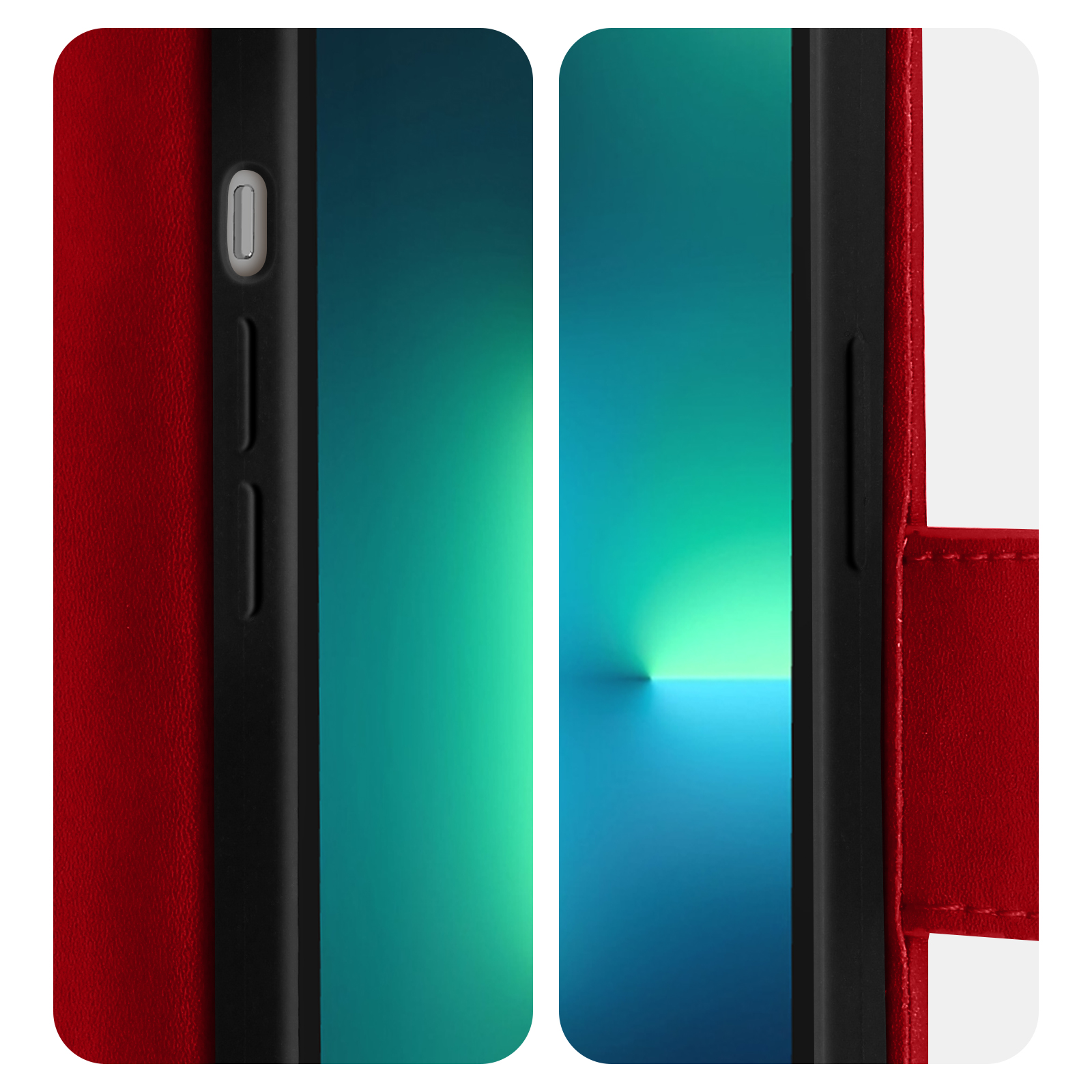 Housse étui Folio Magnétique En Cuir Rouge Pour IPhone 13 6.1" - Smart Pro - Neuf Sous Blister