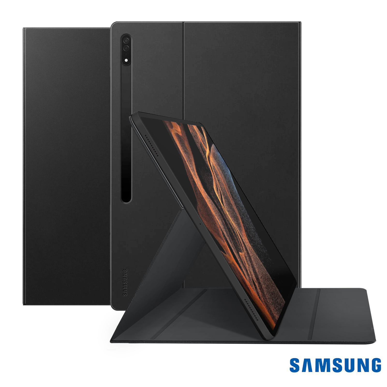 Funda de solapa original Samsung Galaxy Tab S8 Ultra Negra con