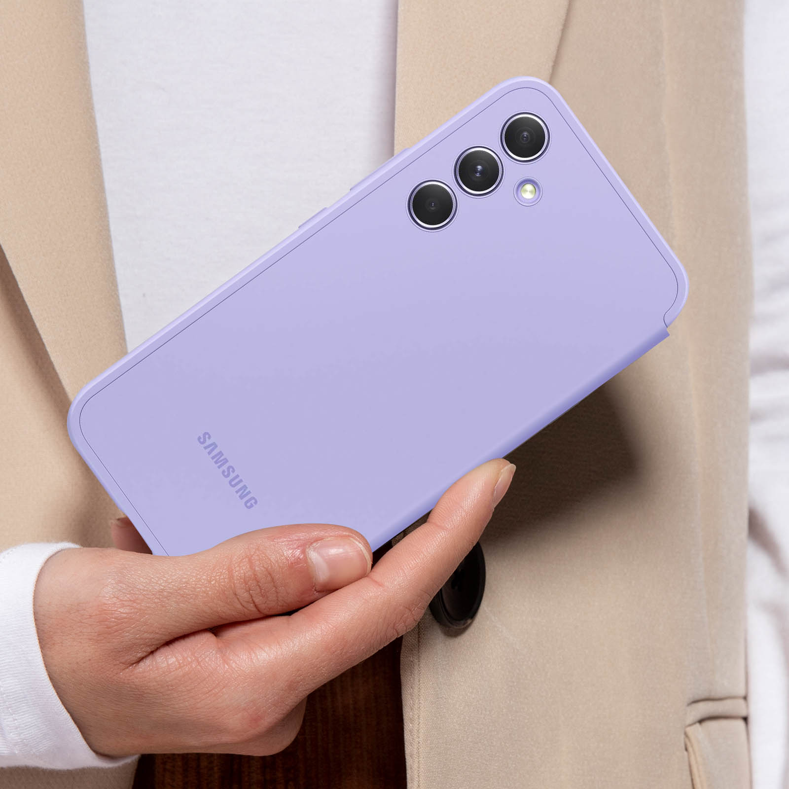 Custodia Trasparente Unov Per Samsung Galaxy A34 5G - Morbida TPU Con Motivo In Rilievo Great Wave - Protezione Antiurto Sottile