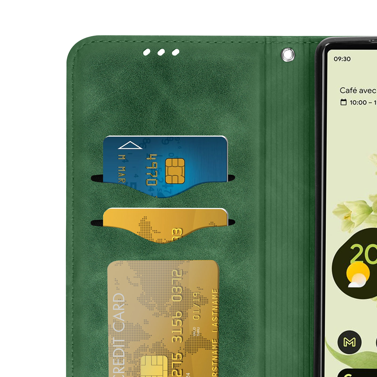 Étui Google Pixel 6a, Portefeuille avec Clapet Magnétique et