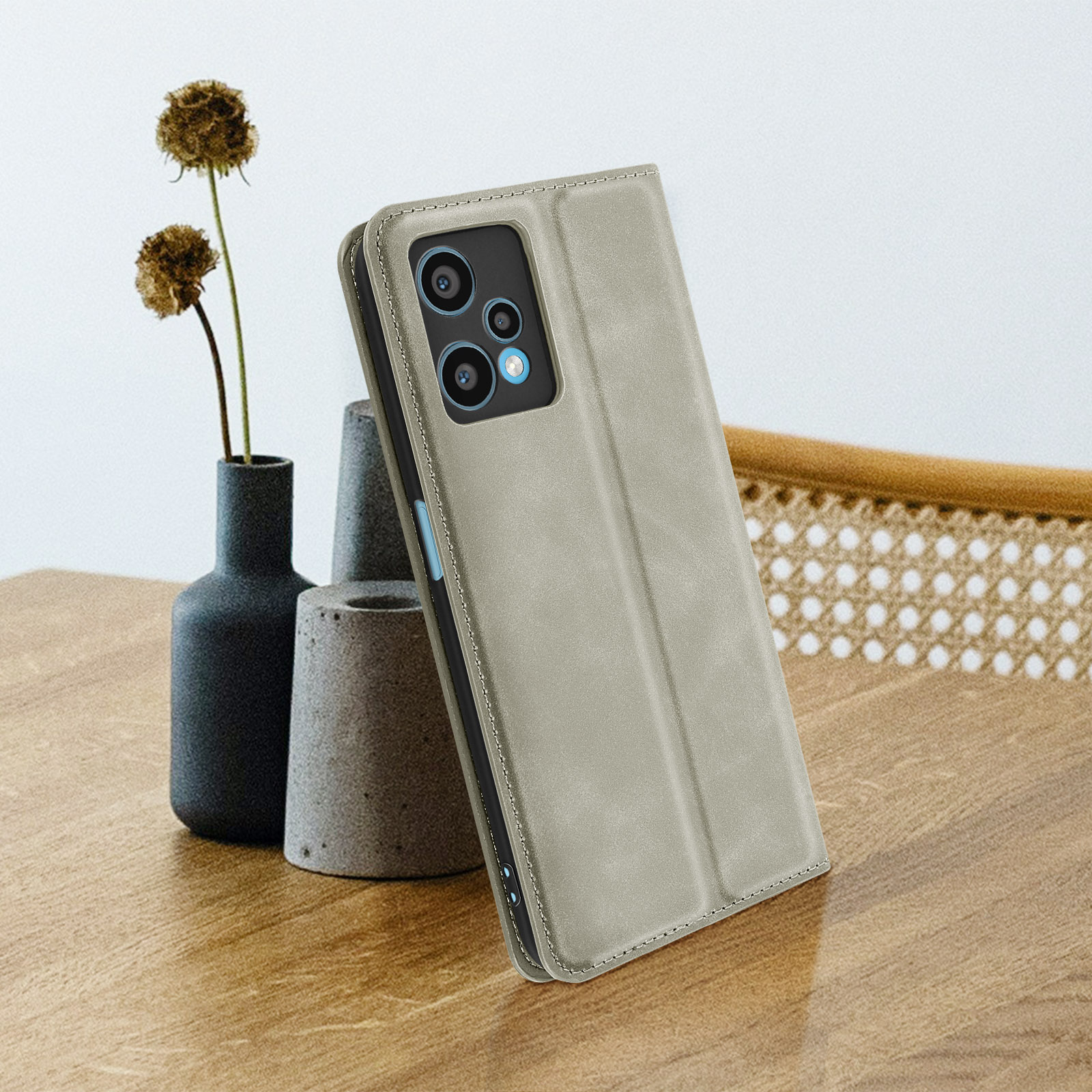 ESONG Cover Portafoglio Per Realme 9 PRO/OnePlus Nord CE 2 Lite - Pelle PU Con 9 Slot Carte E Cordino - Nero