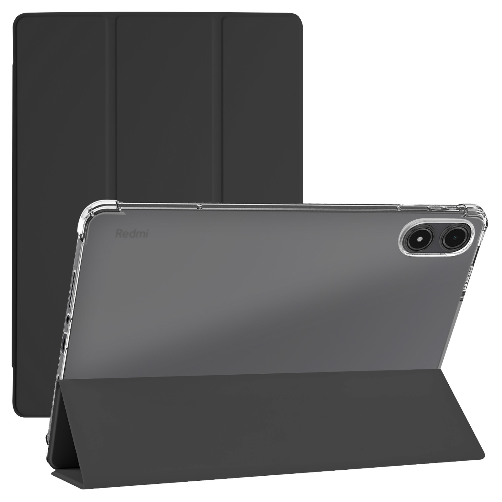 Housse De Protection Pour Tablette Xiaomi Redmi Pad 2 - Avec Porte-stylo, Poche De Rangement Et Fonction Veille - Couleur Noir