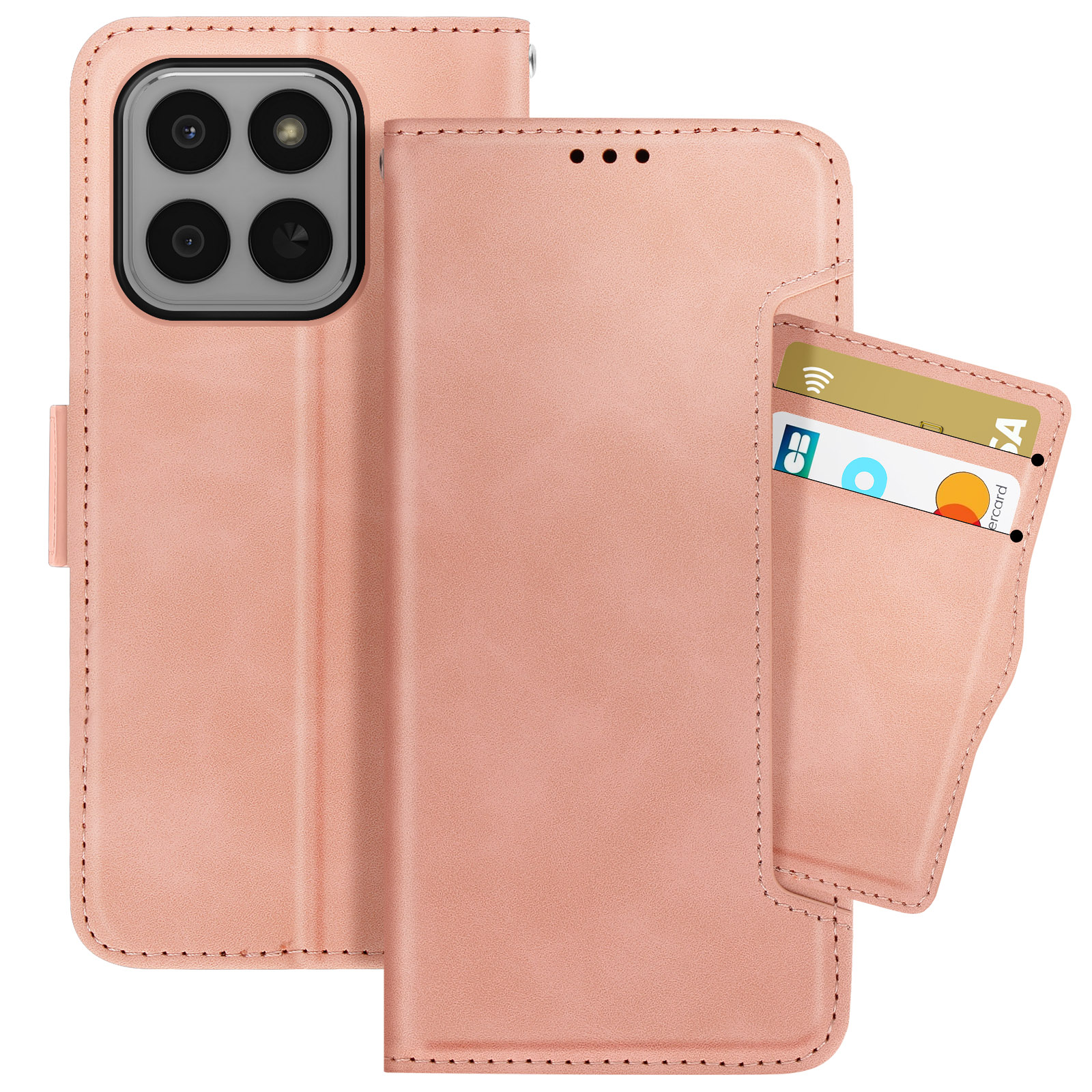 Custodia Portafoglio MOJIA Per Honor 400 Pro – Pelle PU Rossa Con Slot Per Carte, Cinturino E Supporto