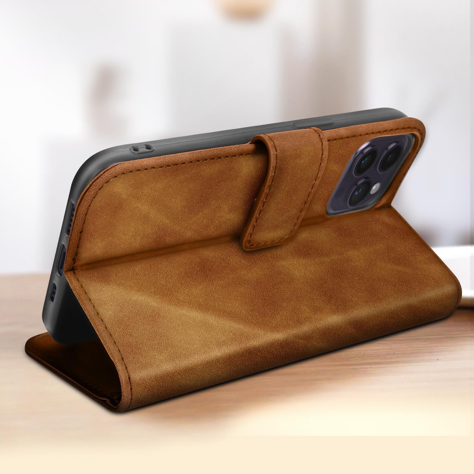 Custodia In Pelle PU Con Porta Carte E Funzione Stand Per TP-Link Neffos X1 Max (5,5 Pollici) – Marrone