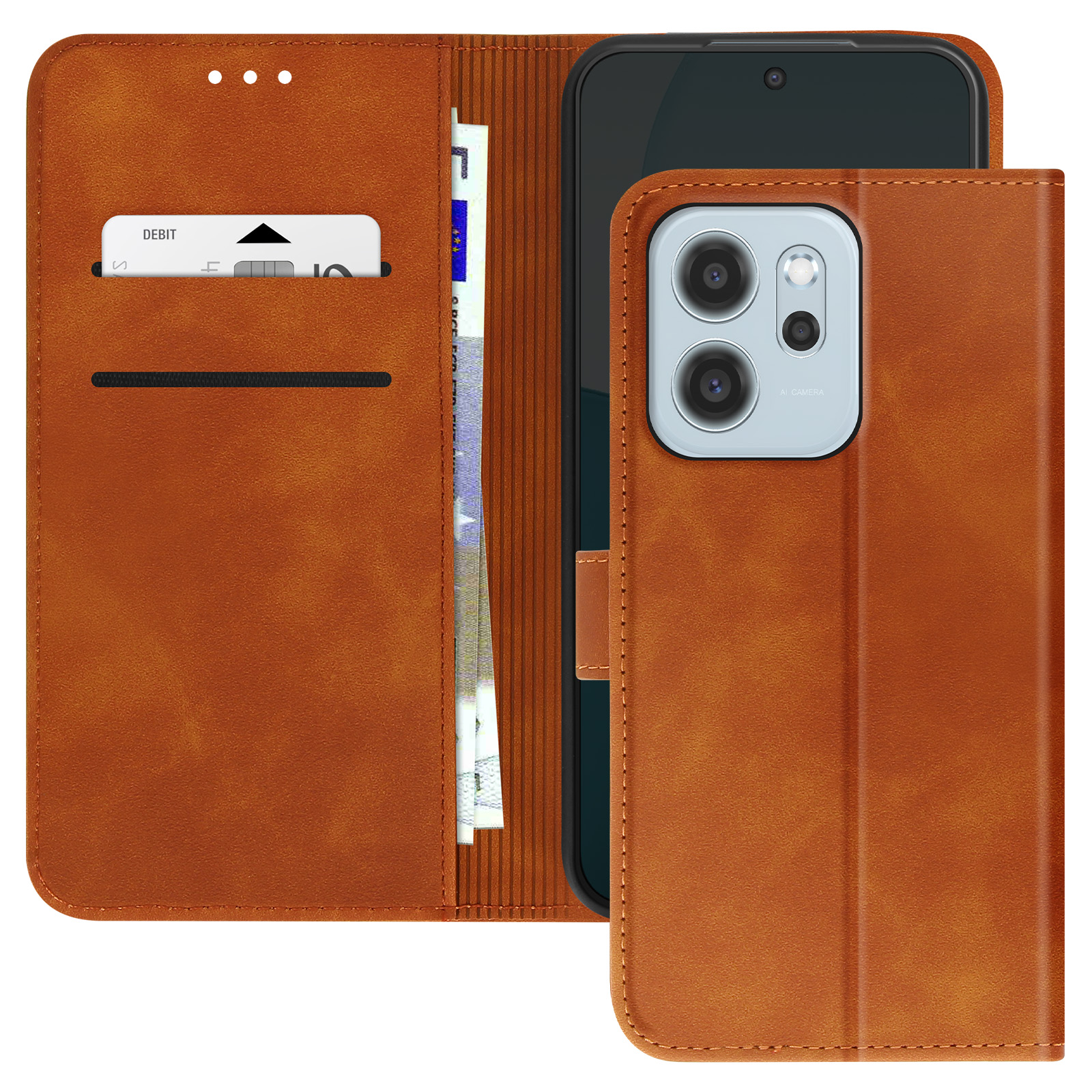 Custodia Shantime A Portafoglio Con Chiusura Magnetica Per OPPO Reno 2Z / Reno 2F – Cover In Pelle PU E Tessuto Oxford, 3 Slot Per Carte E Supporto Per Video - 5