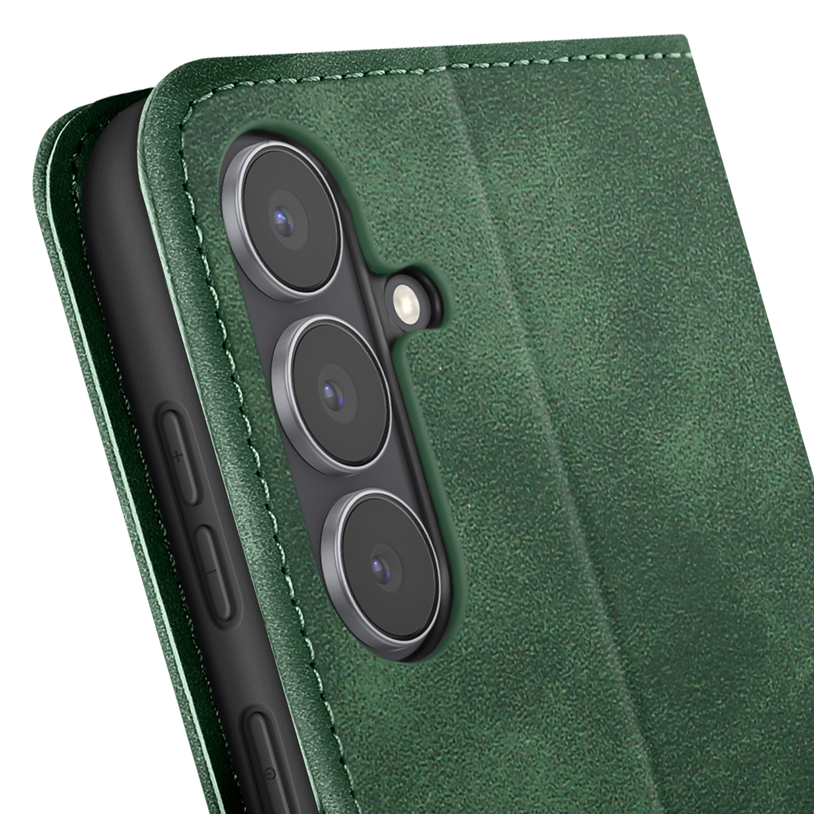 Étui Portefeuille Magnétique Avizar Pour Samsung Galaxy S25 FE - Effet Daim Soft-touch, Noir