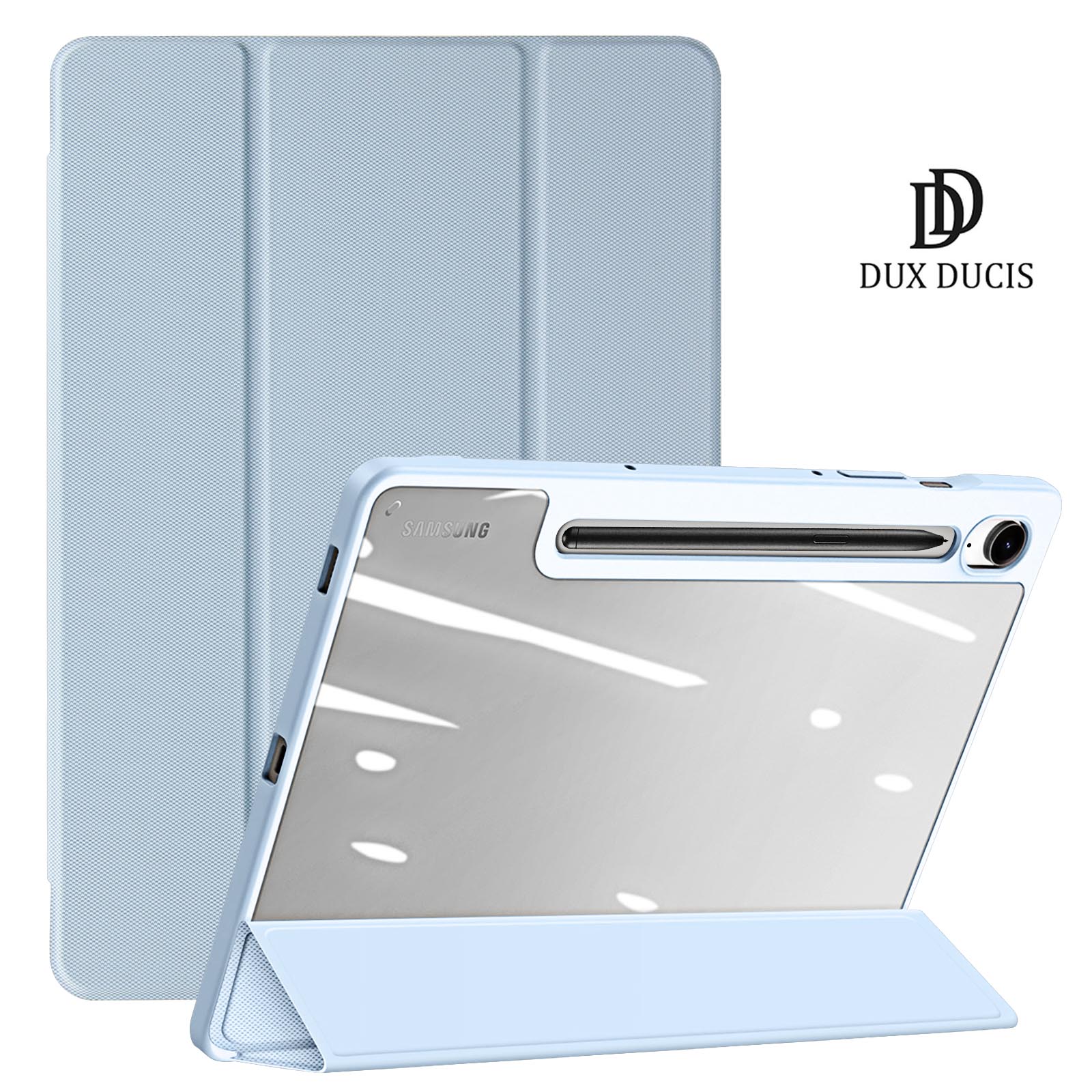 Étui Clavier Coloré Amovible Pour Samsung Galaxy Tab S9/S9 FE/S8/S7 11" - Clavier Magnétique, Touches Rondes, Porte-stylo Inclus - Vert Menthe