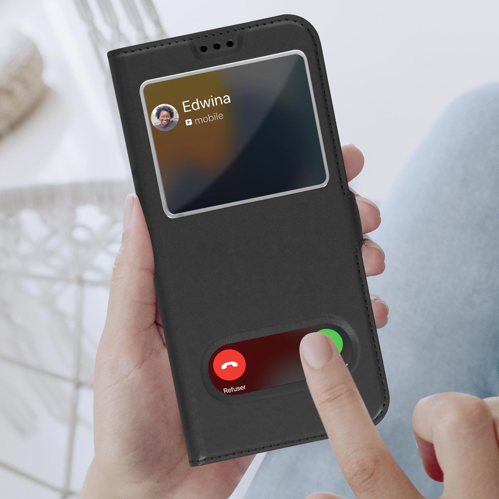 Custodia Per IPhone 13 Pro, Con Due Finestre E Doppia Linguetta - Foto 4