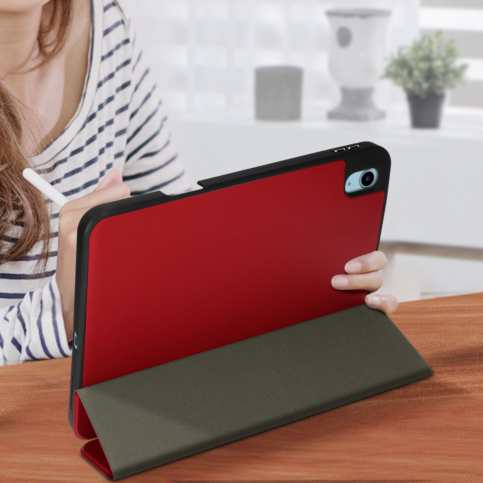 FINTIE Custodia per iPad (A16) 11ª Generazione 11 (2025) / iPad 10ª Generazione 10,9 (2022) con Portapenne - Antiurto Glittering Trasparente Cover Posteriore con Auto Sveglia/Sonno, Argento