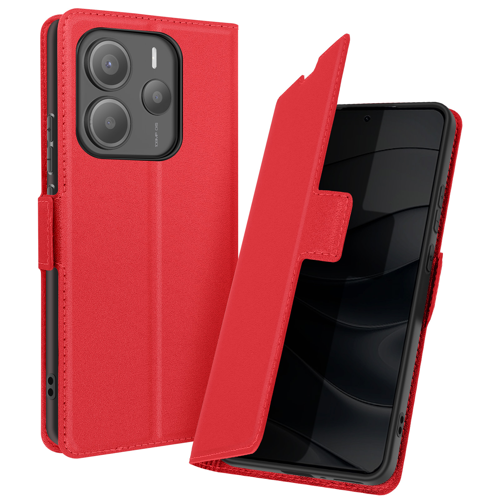 ZONNAVI Cover per Xiaomi Mi 10T Lite 5G, Flip Custodia Pelle PU con [Slot Cart] [Supporto Stand] [Magnetica], Cover a Libro Portafoglio per Xiaomi Mi 10T Lite 5G (Rosso