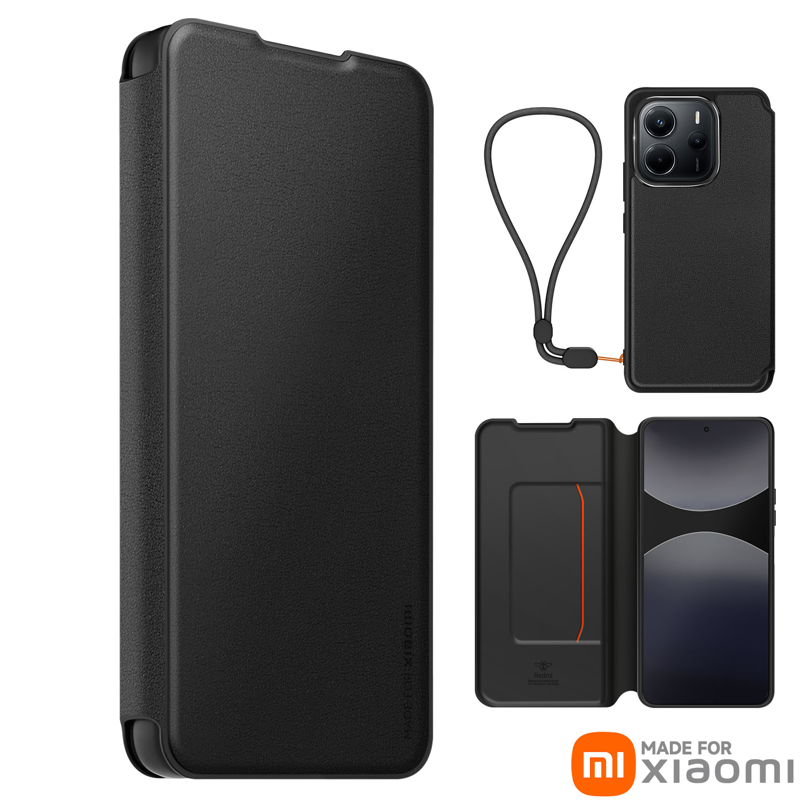 Étui Folio Fairplay Gamma Pour Xiaomi Redmi Note 14 4G - Housse De Protection Noir, Neuf Sous Blister