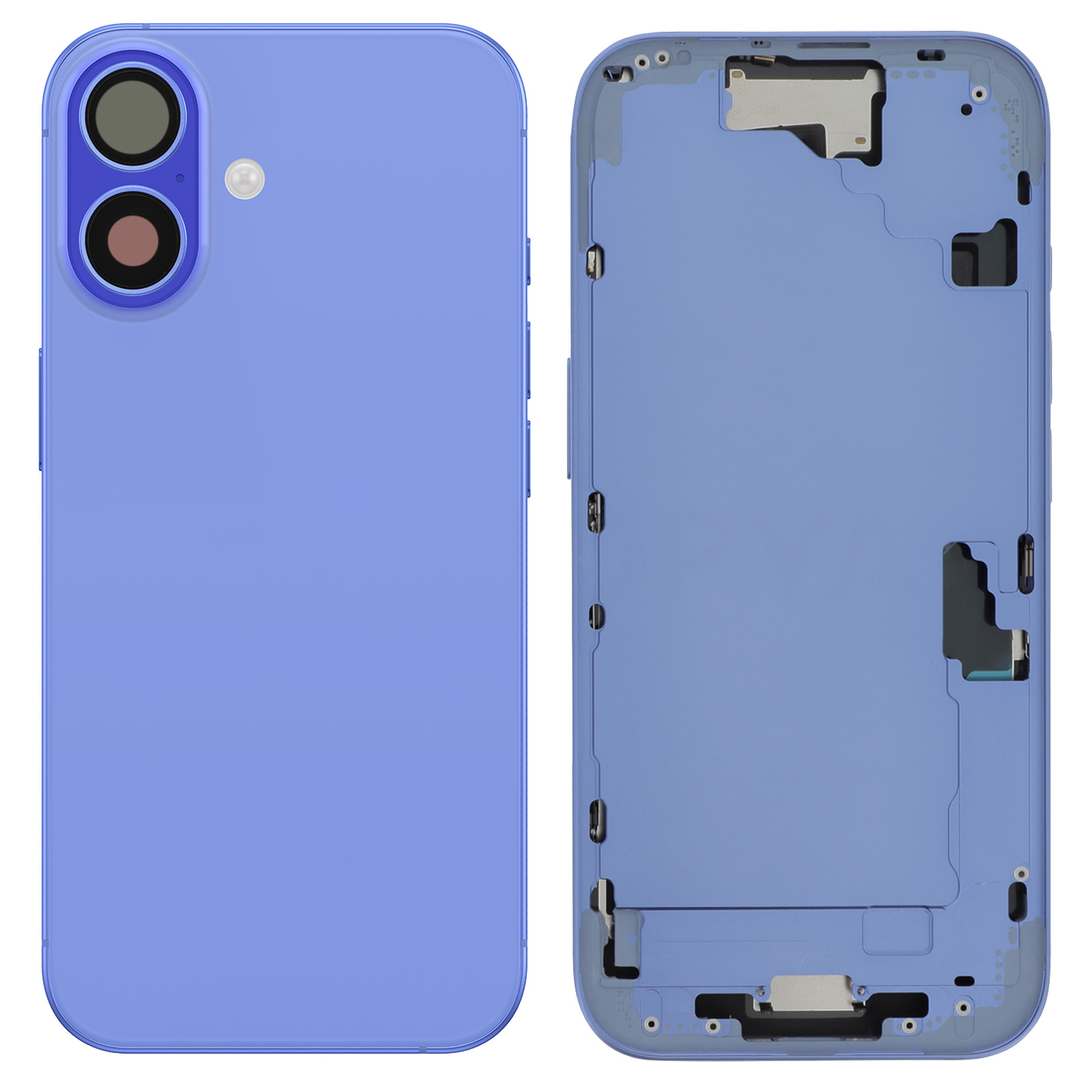 Châssis Complet Avec Vitre Arrière Pour IPhone 16 Plus - Bleu - Clappio
